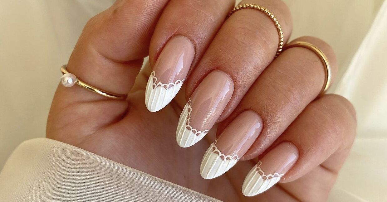 light pink wedding nails