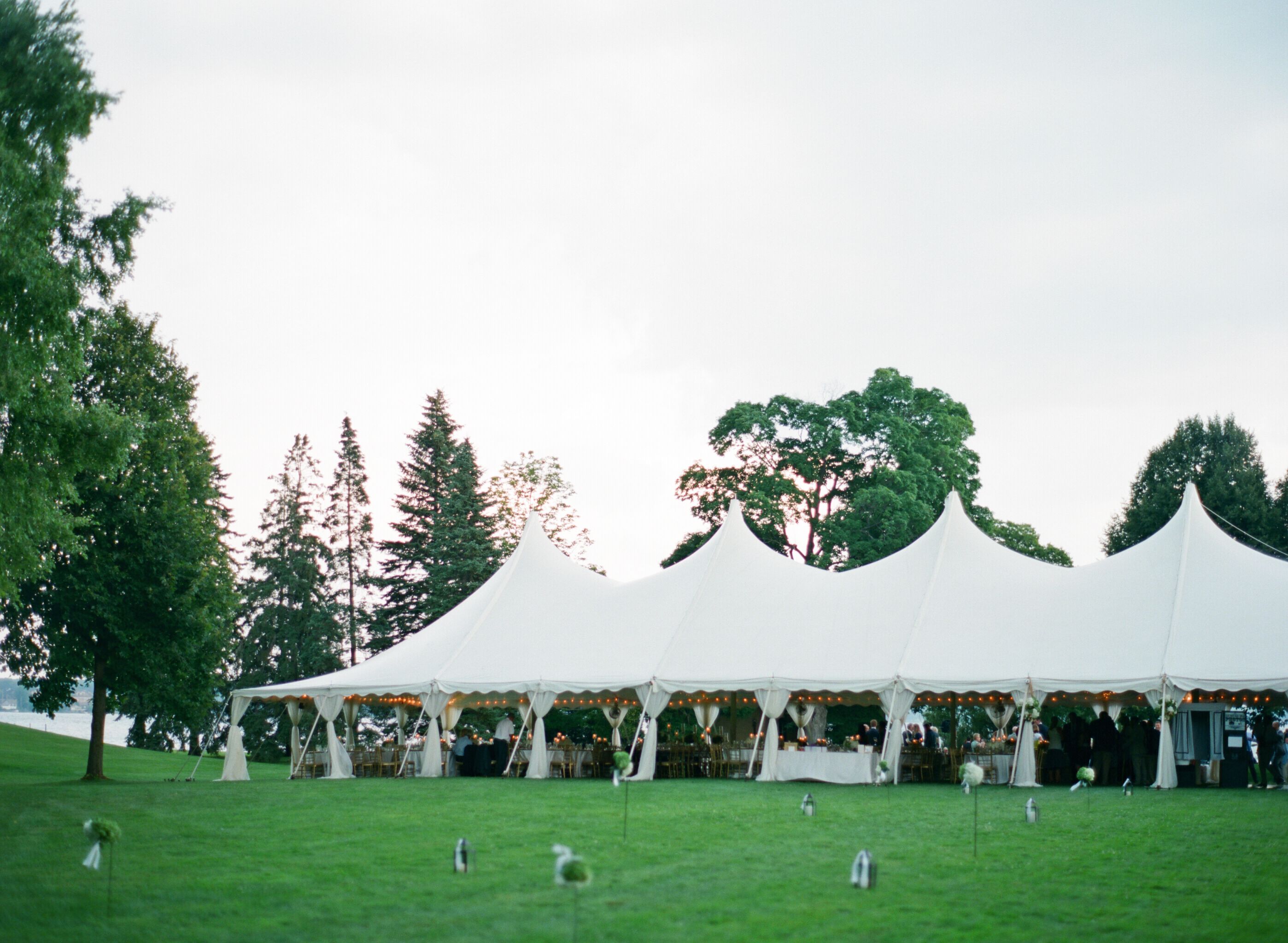 White Tented  Backyard Reception 