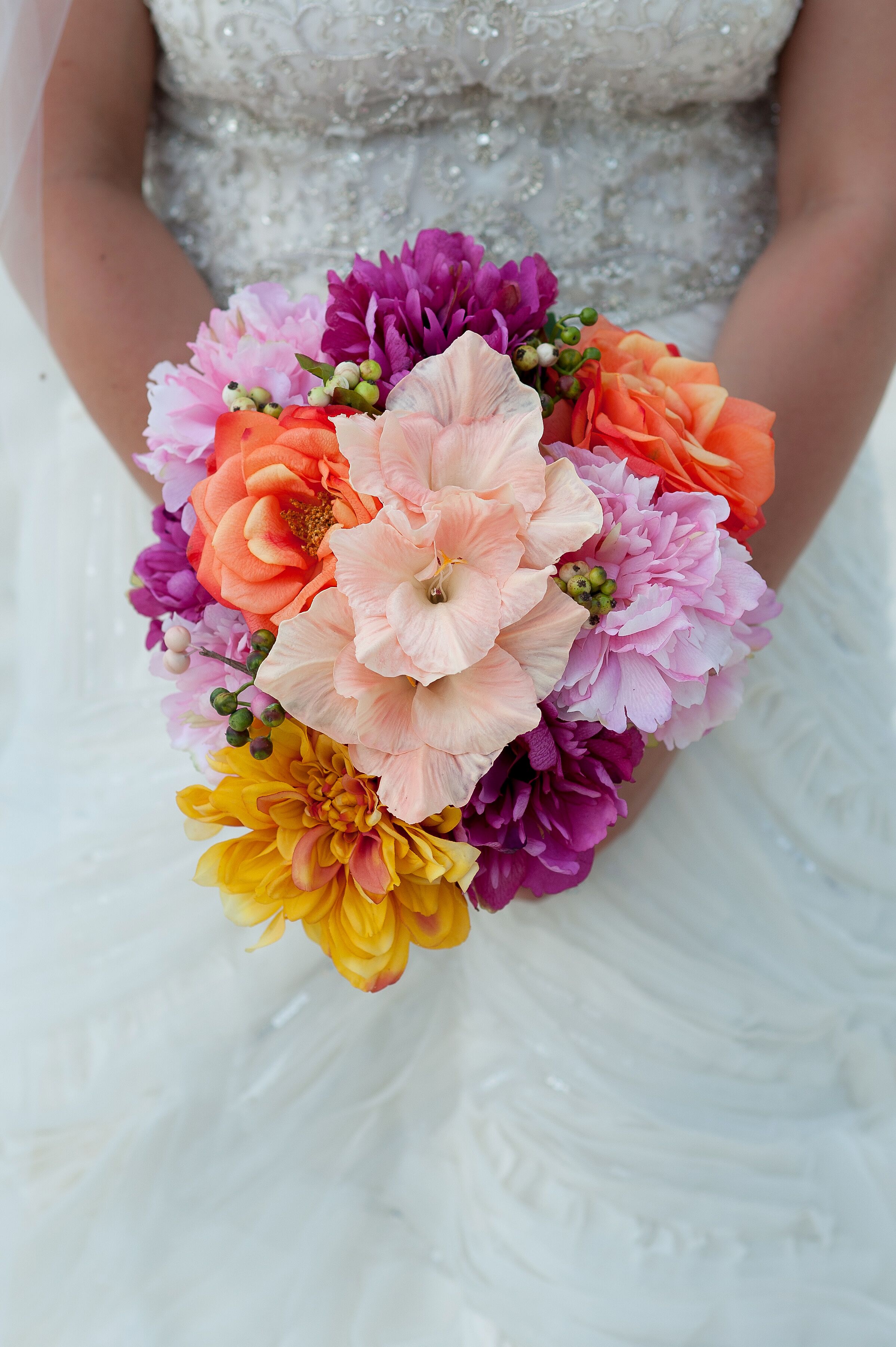 Colorful Peony and Hibiscus Bouquet