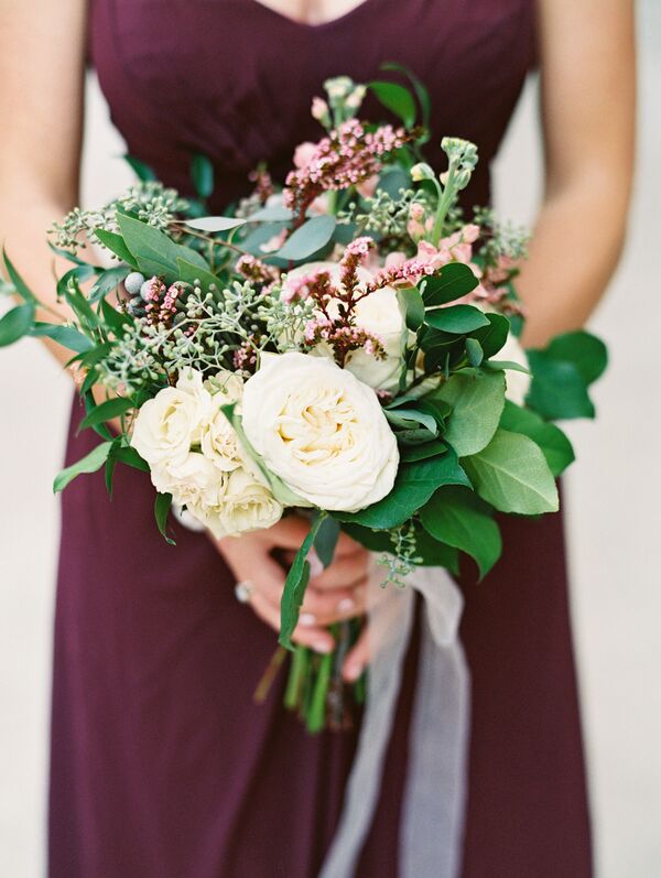 Burgundy and Blush Bridal Bouquet