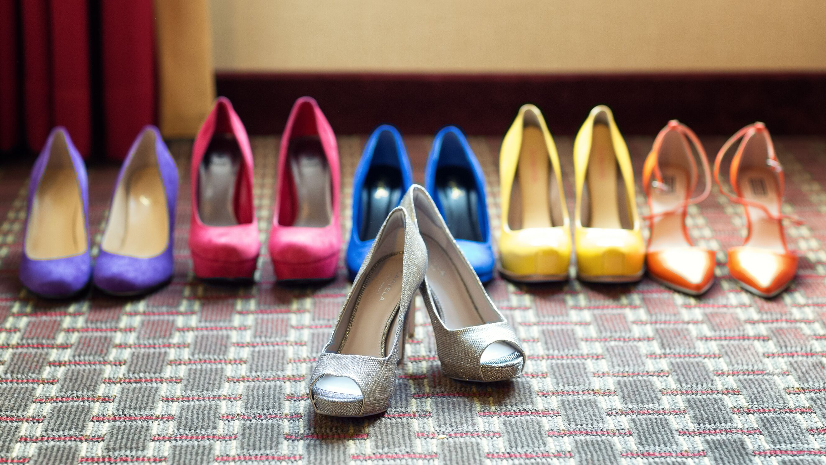 rainbow bridesmaid shoes