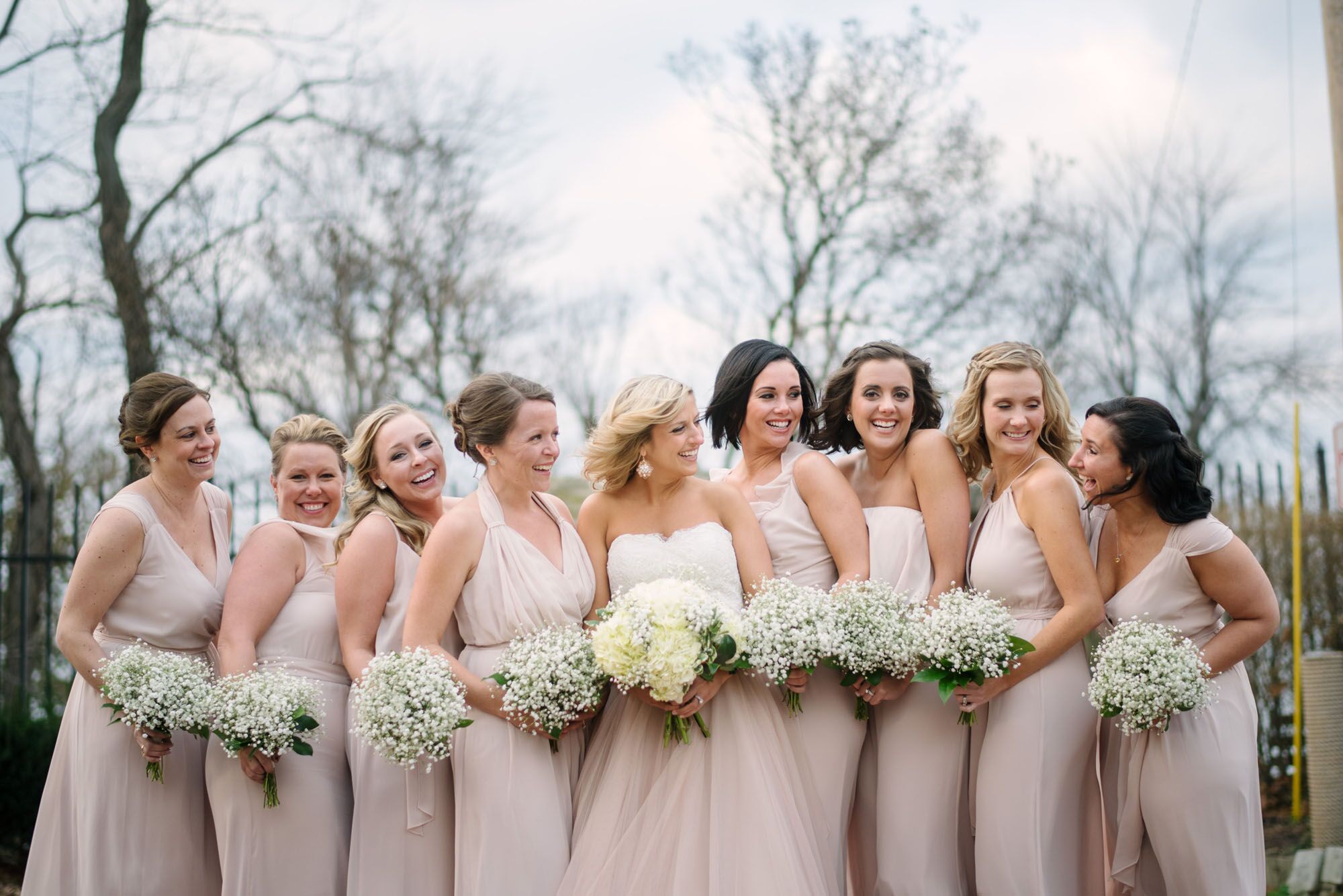 Bridal Party in Blush Dresses