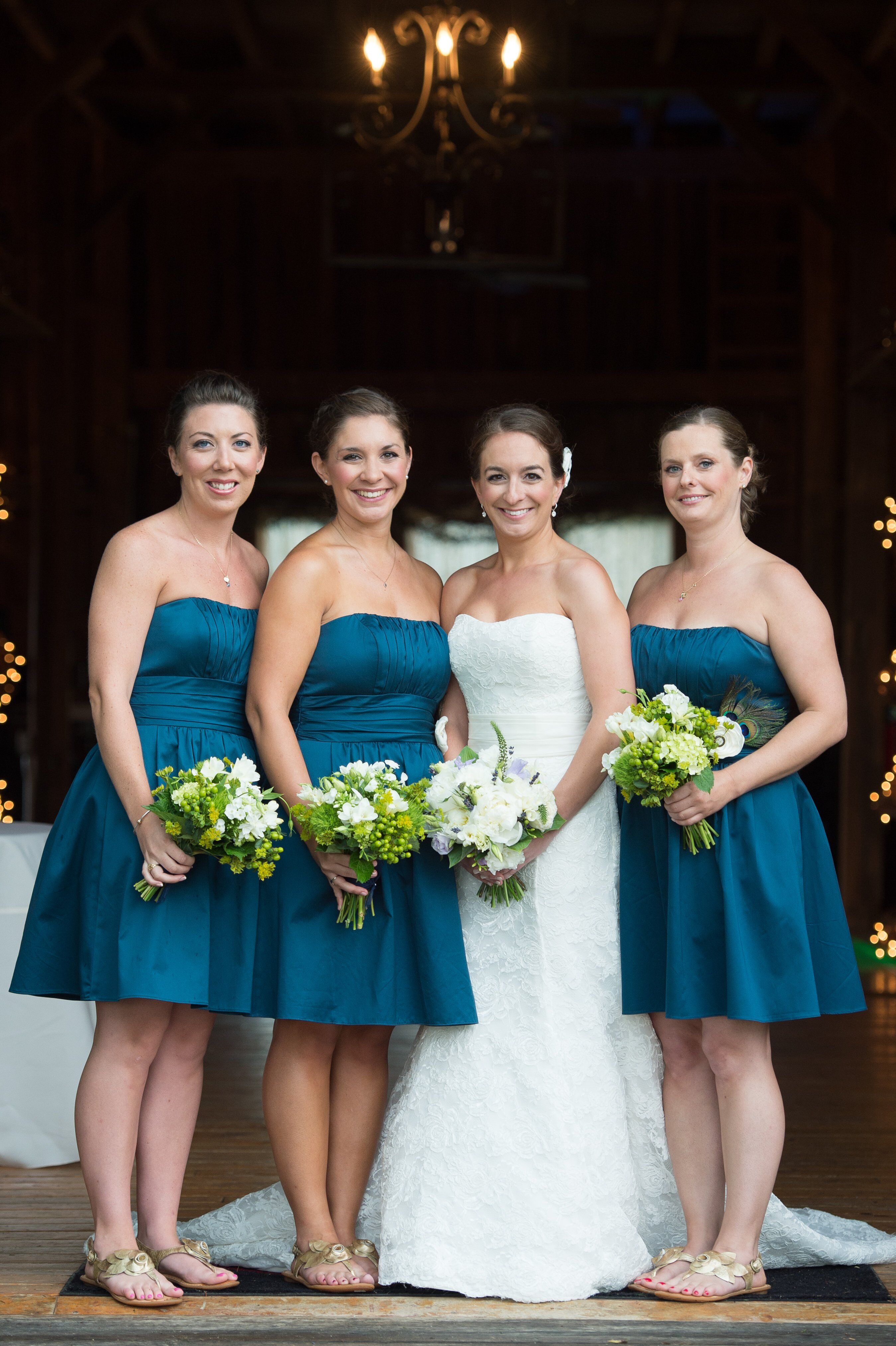 peacock blue bridesmaid dress