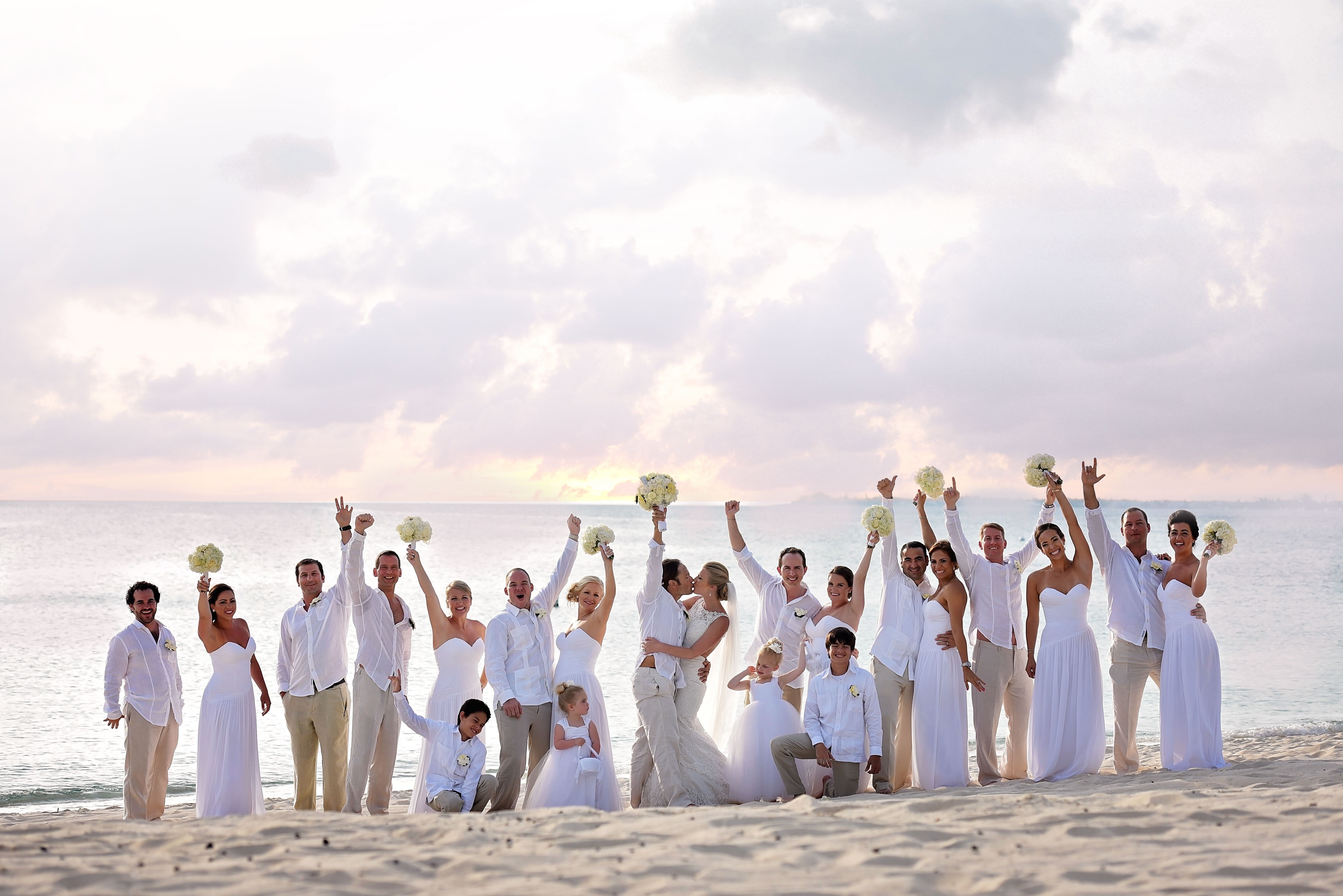 All white beach wedding hot sale attire