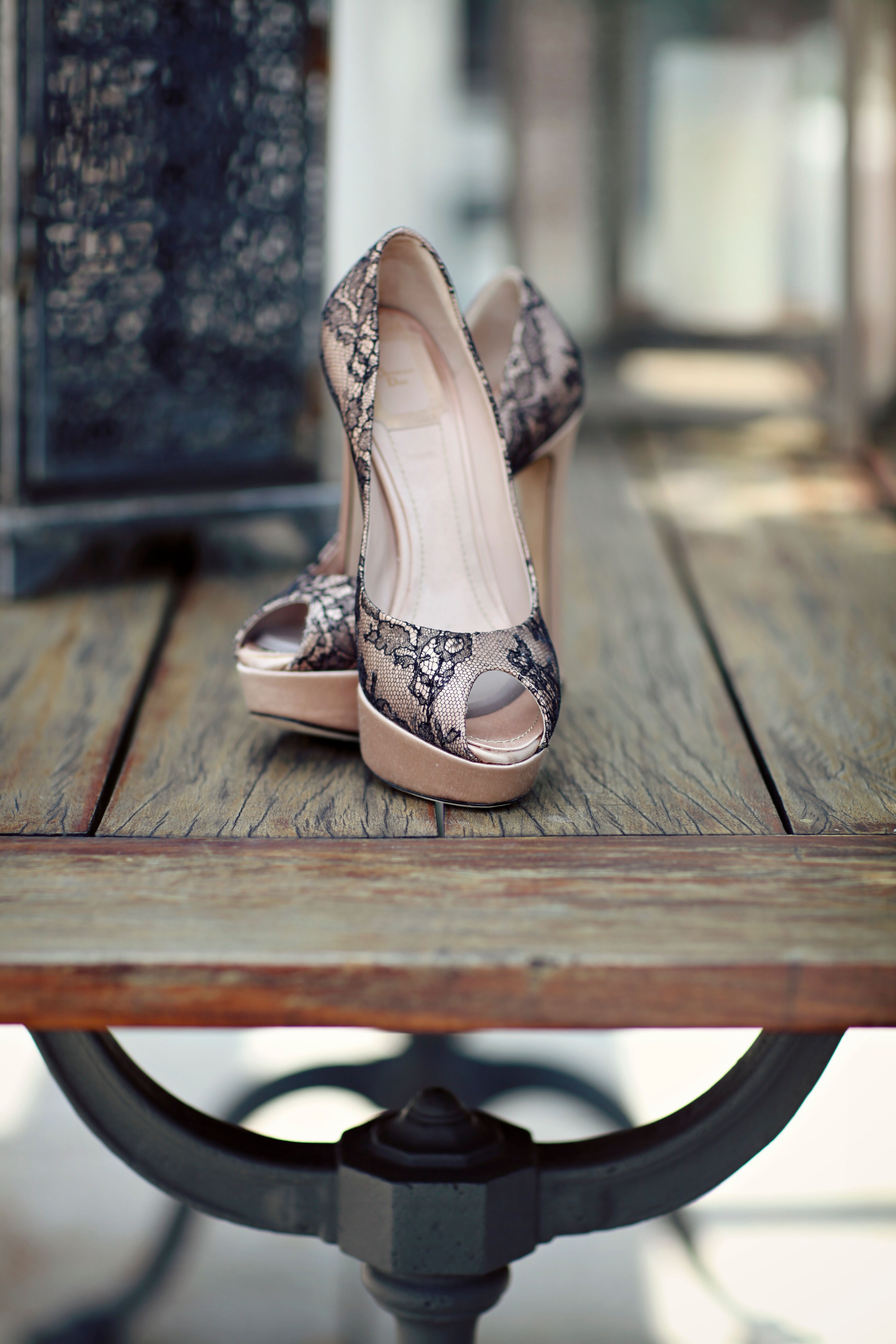 red and black lace shoes