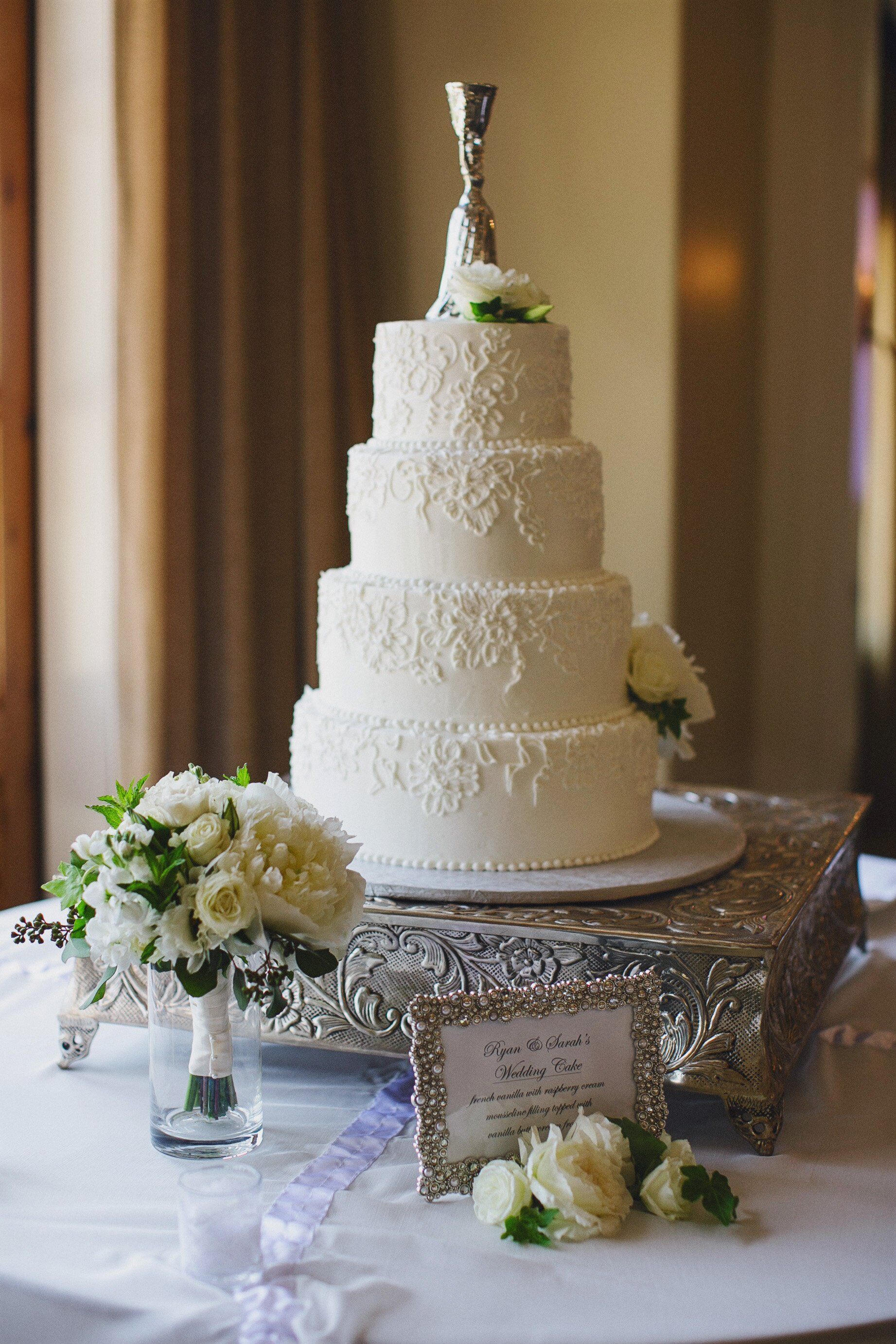 Wedding Cake With Detailed Piping 