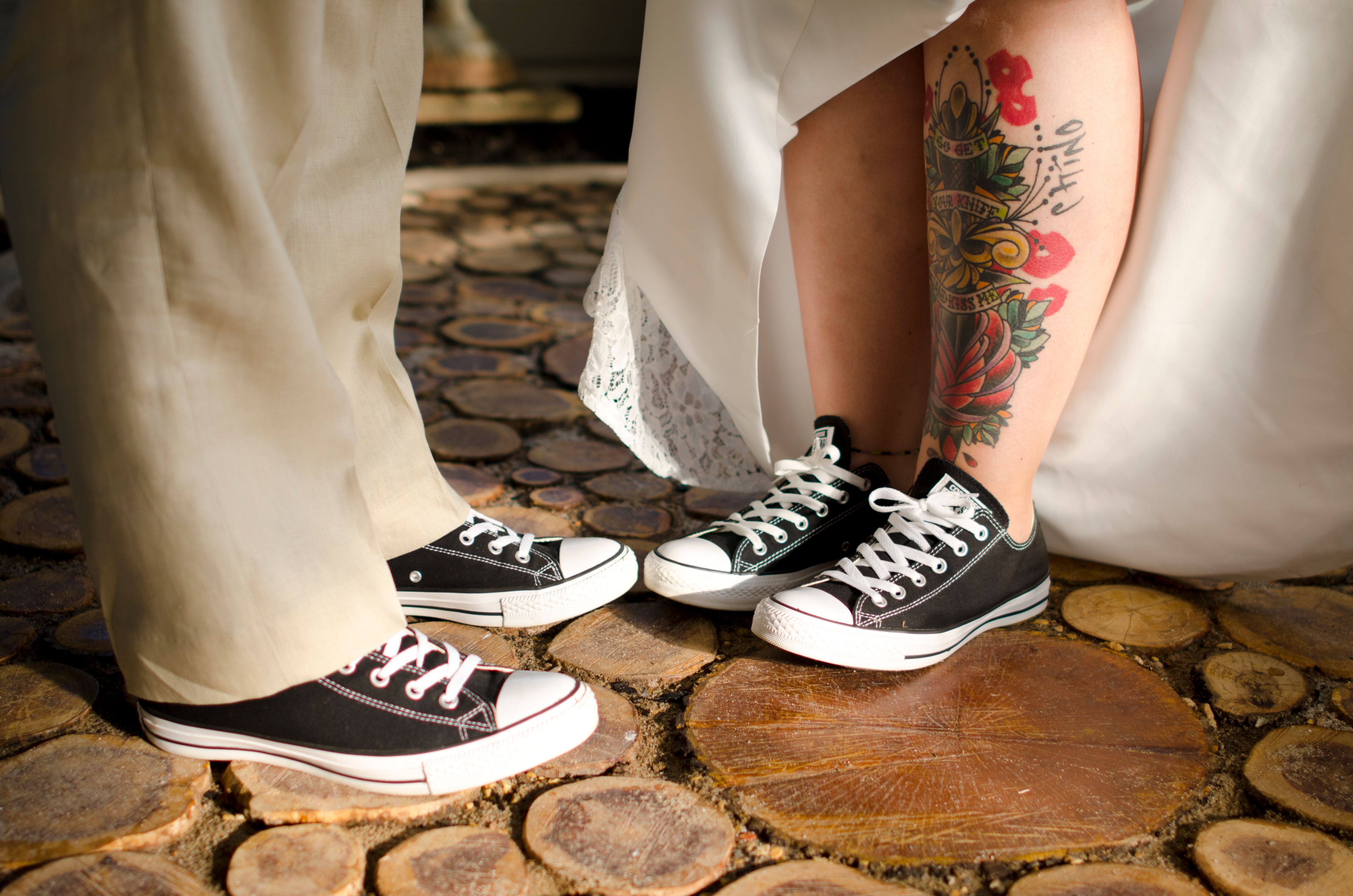 Couple's Black Converse Wedding Shoes