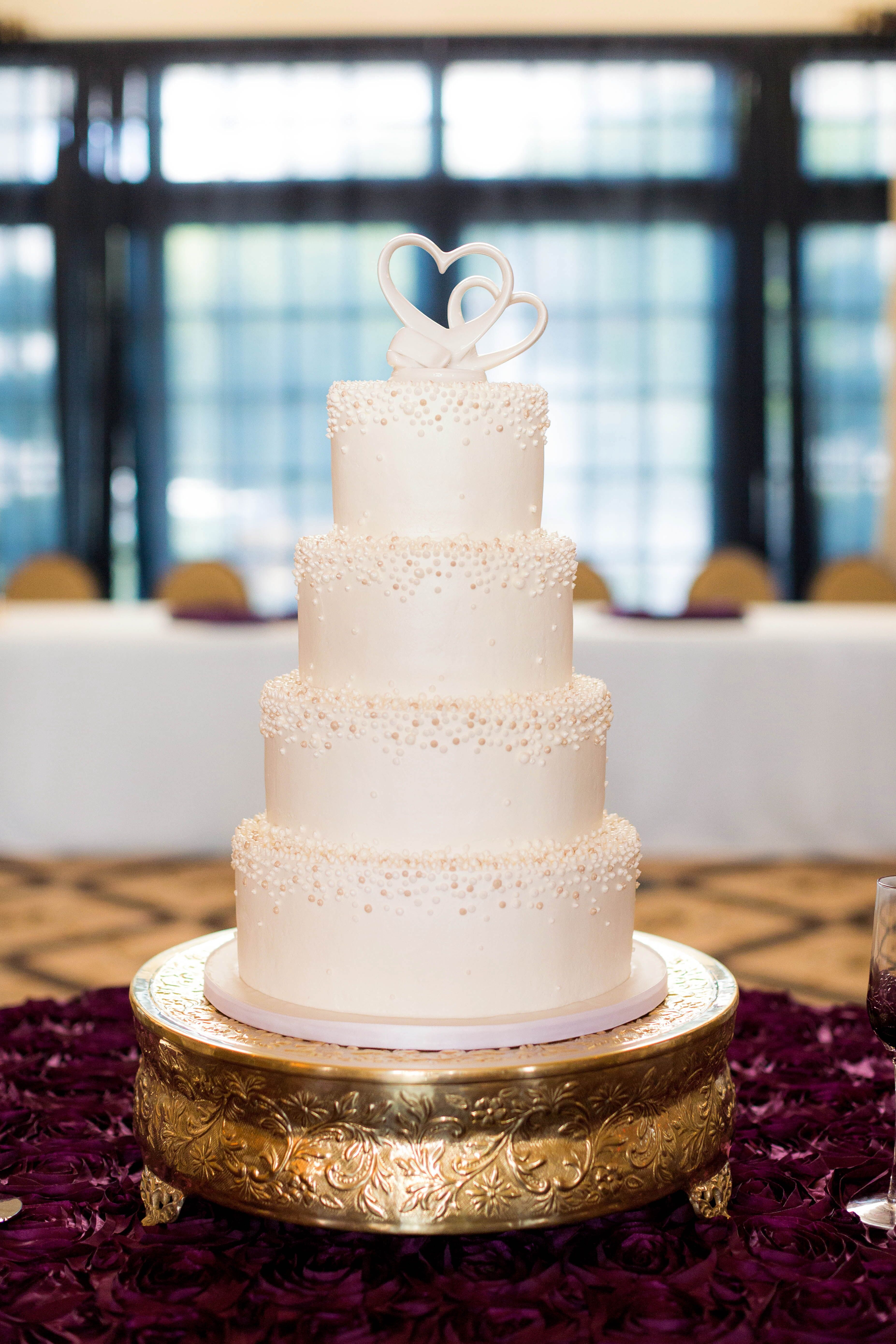 Traditional Tiered White Wedding Cake