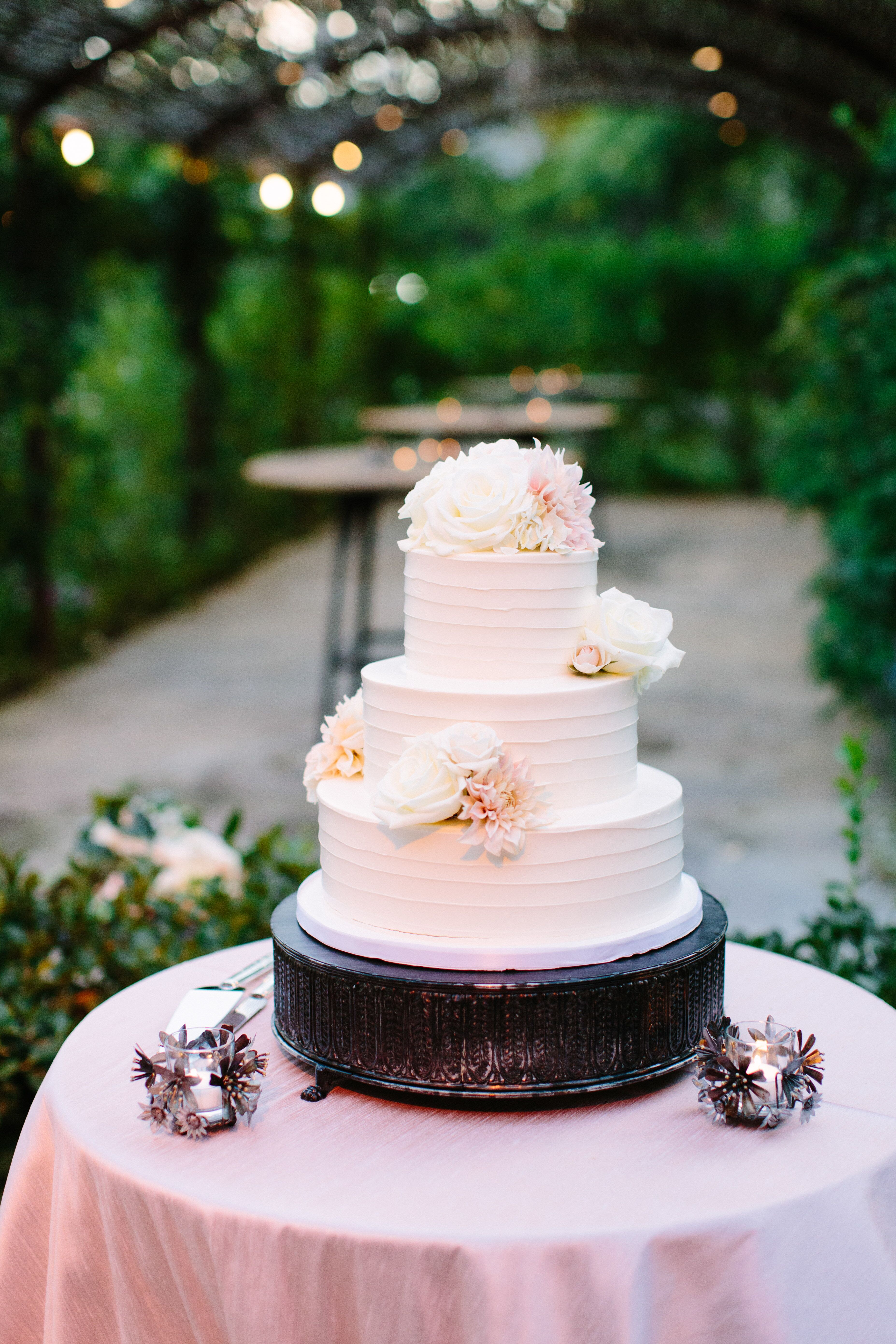 Three-Tier Lemon Blackberry Wedding Cake