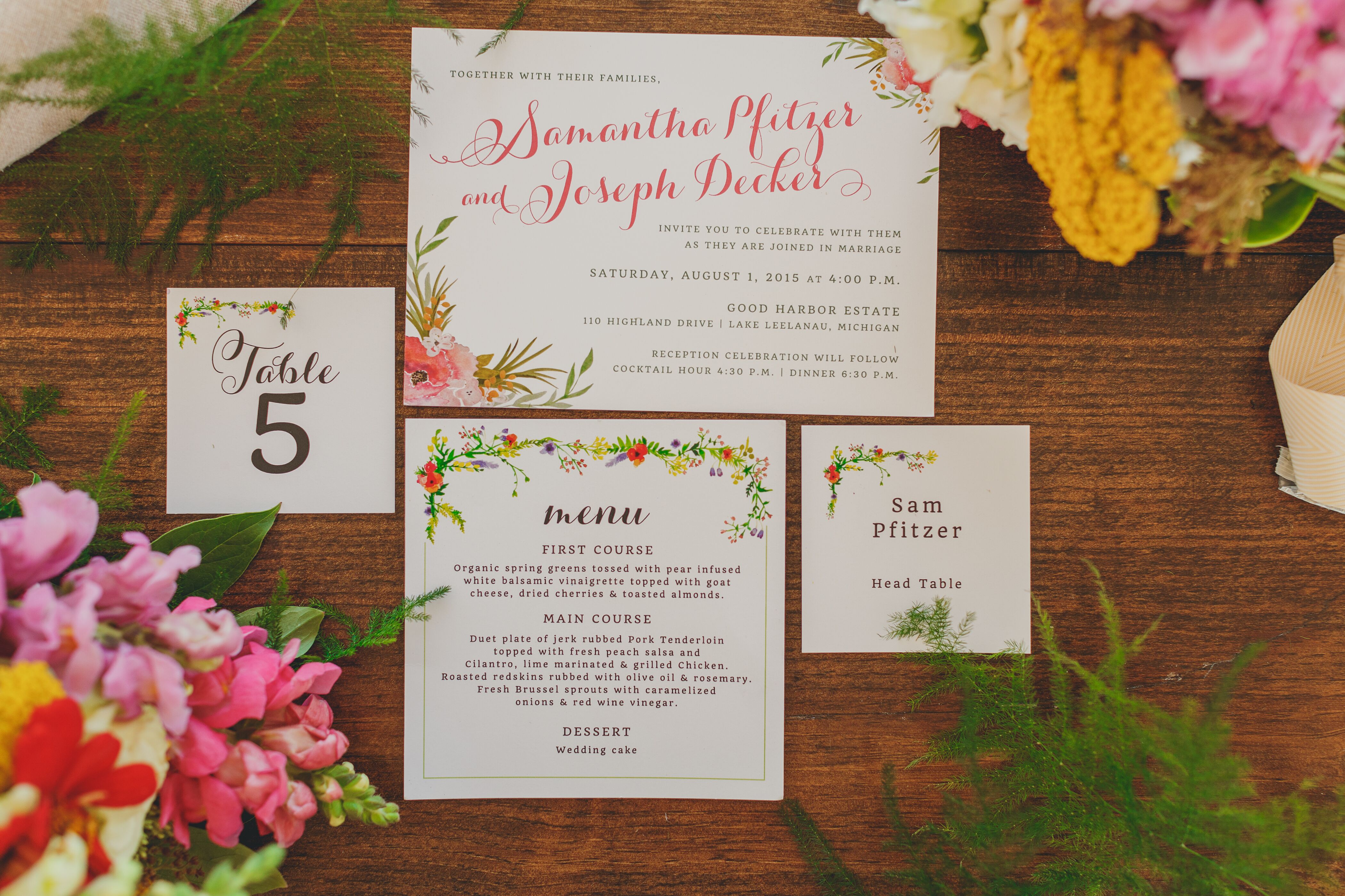 Cheerful Floral Wedding Invitations