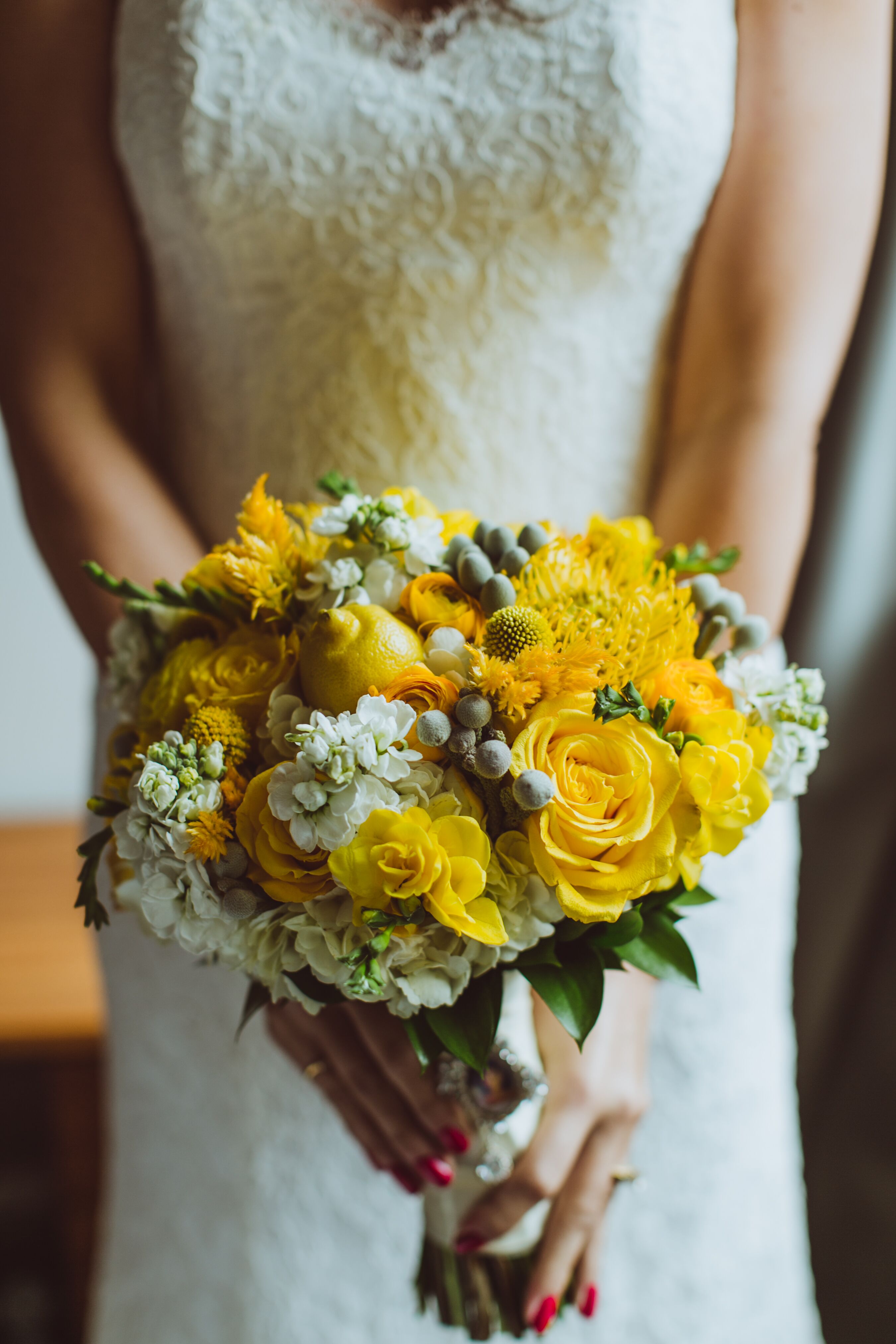 Yellow Rose, Protea and Ranunculus Bouquet