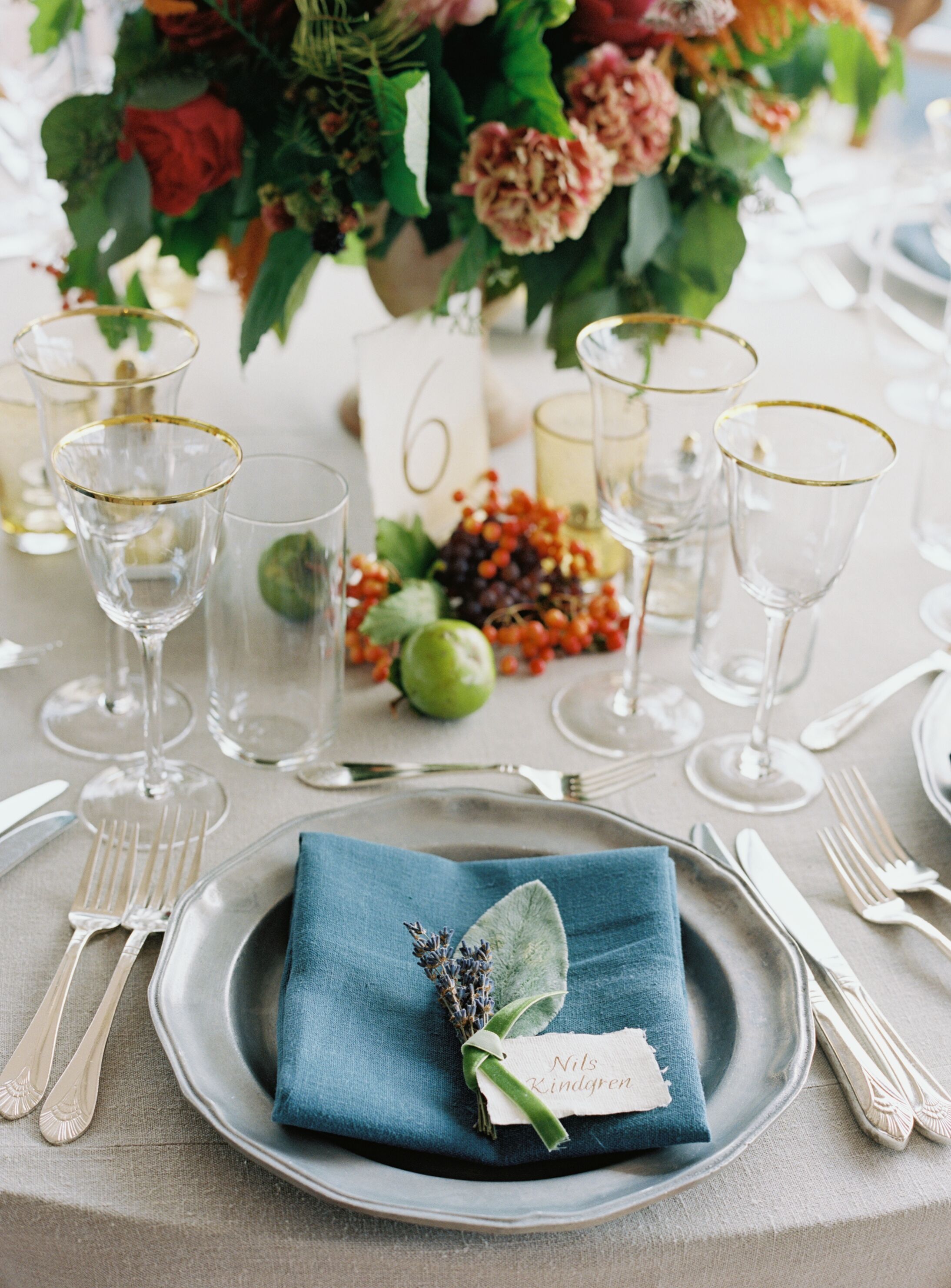 Lavender-Trimmed Place Cards