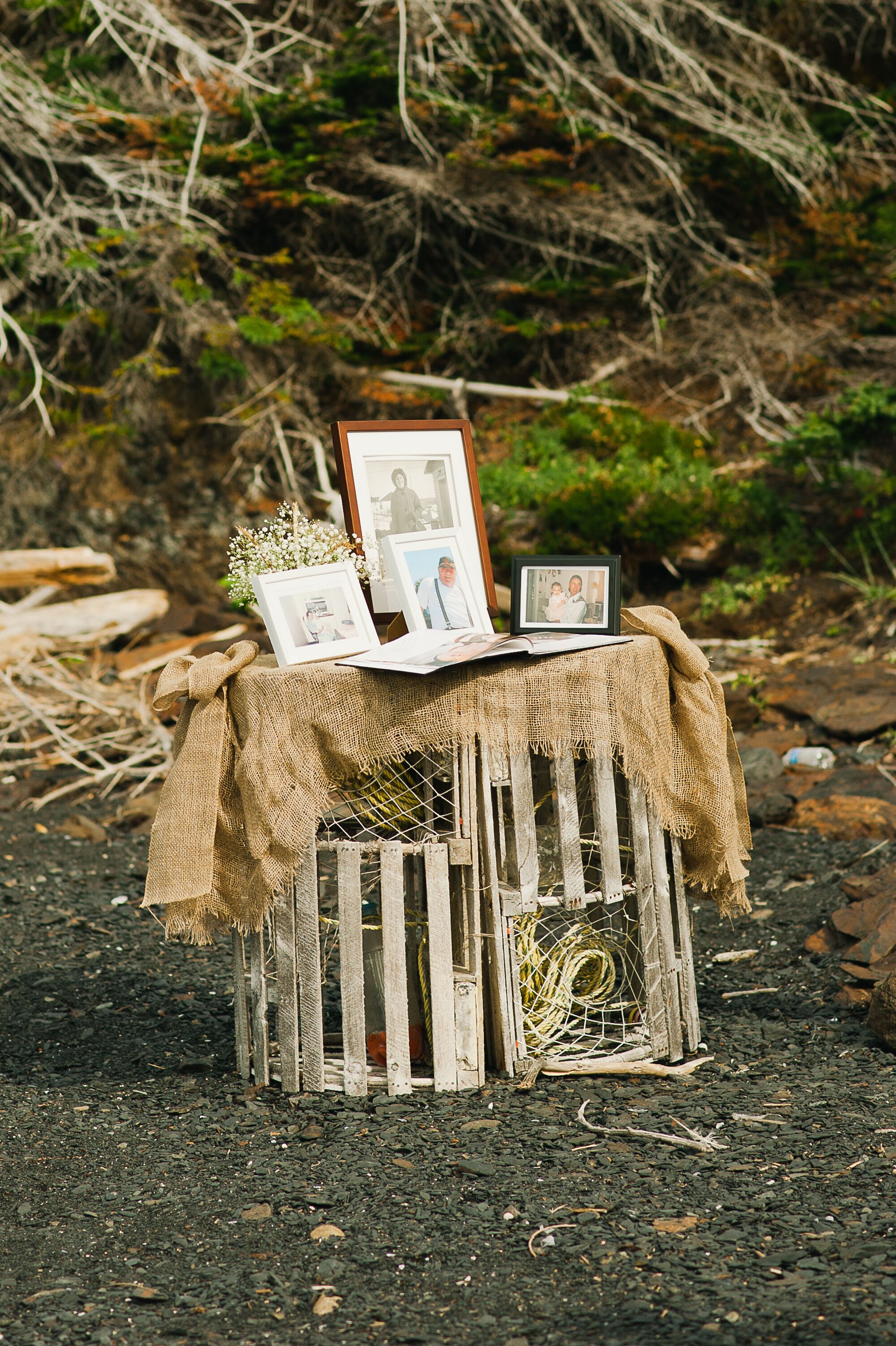 used lobster traps as decor