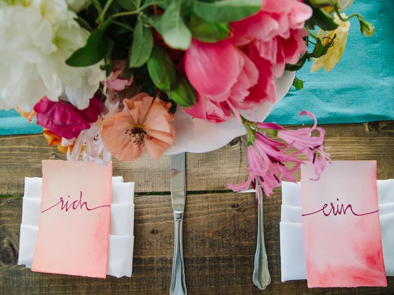 Wedding reception name tags for seating 