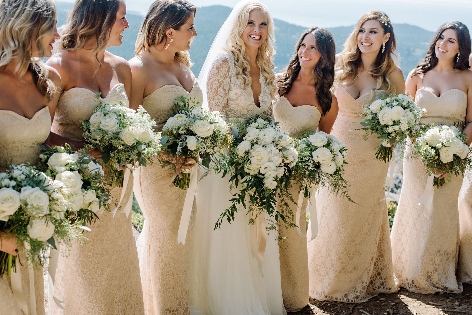 gold bridesmaid dresses