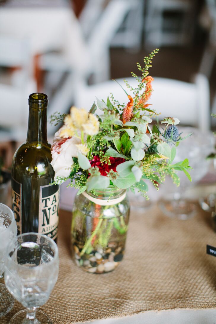 Wildflower Mason Jar Centerpieces