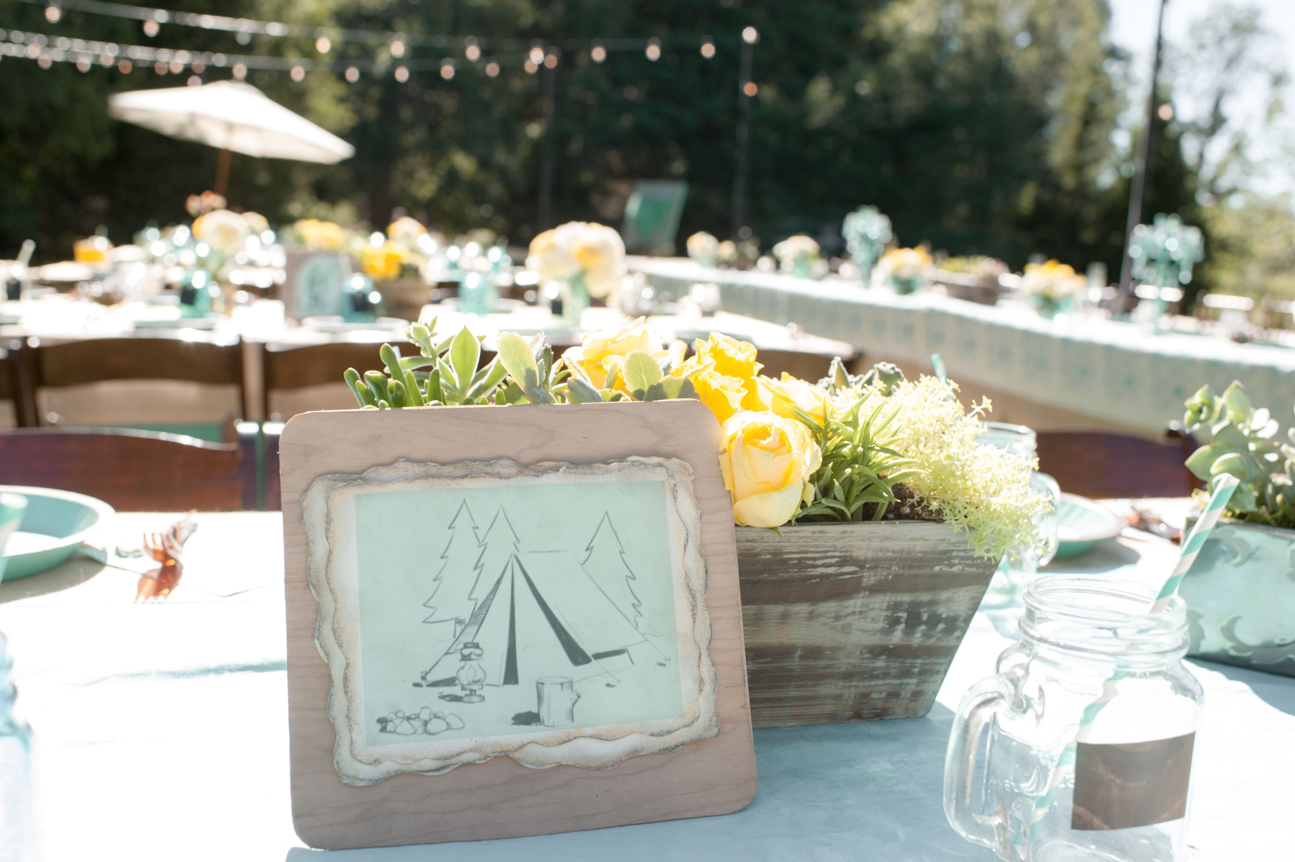 Rustic Camping Themed Table Markers
