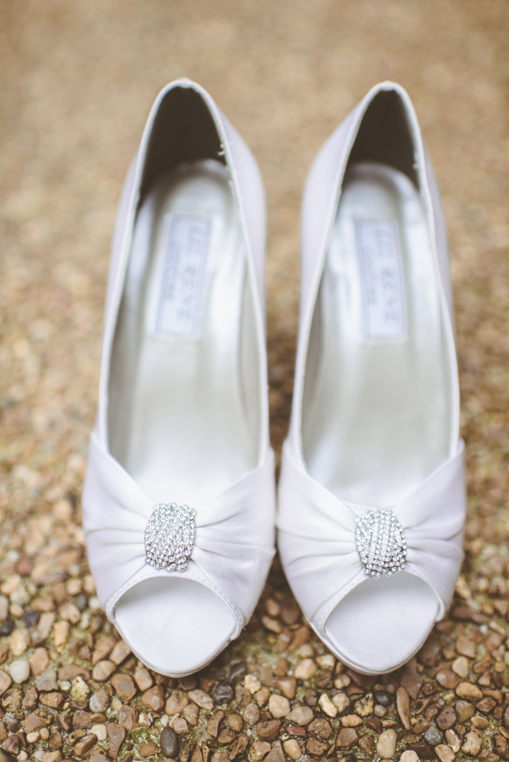 White Crystal Embellished Shoes