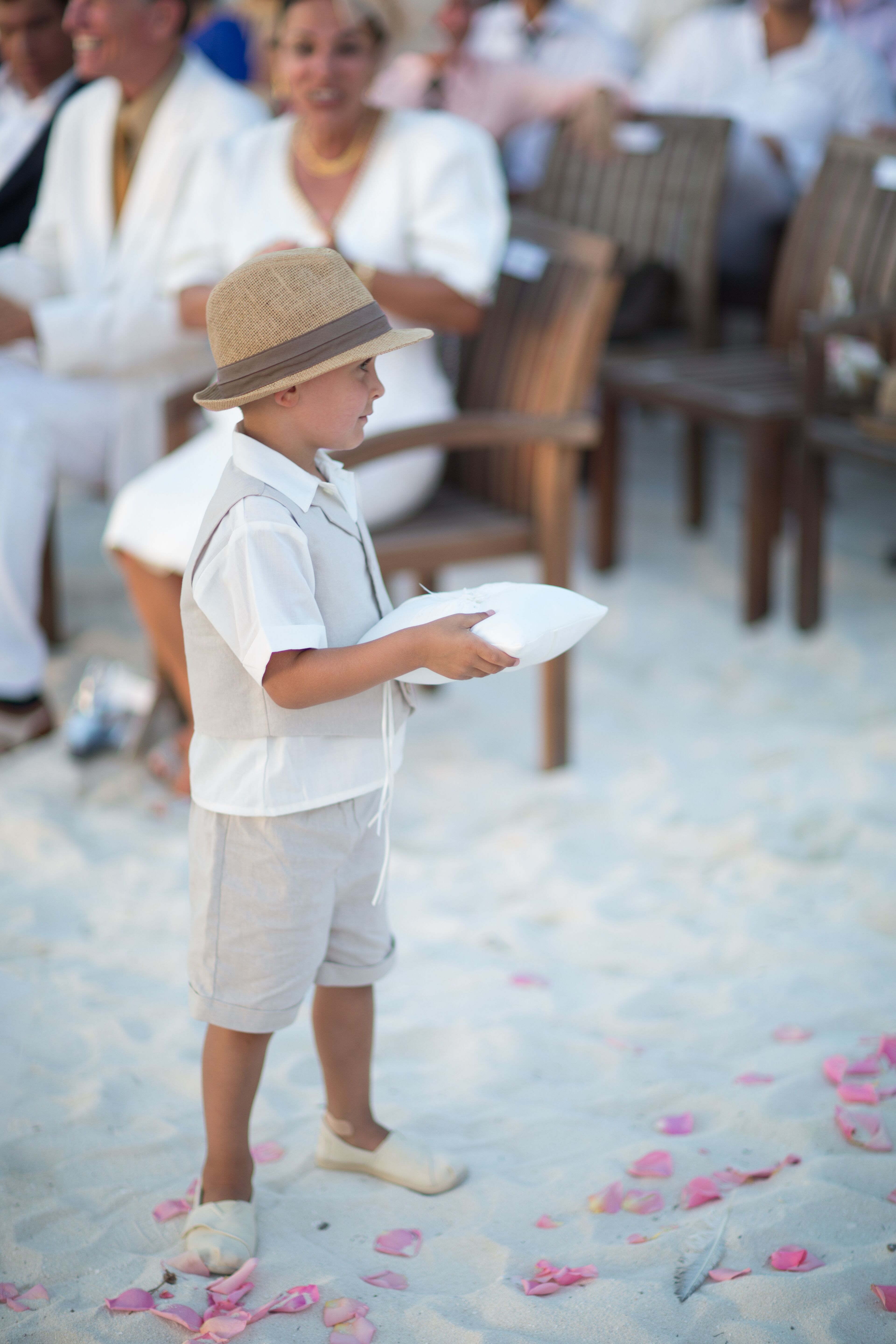 Casual Beach Ring Bearer with Fedora