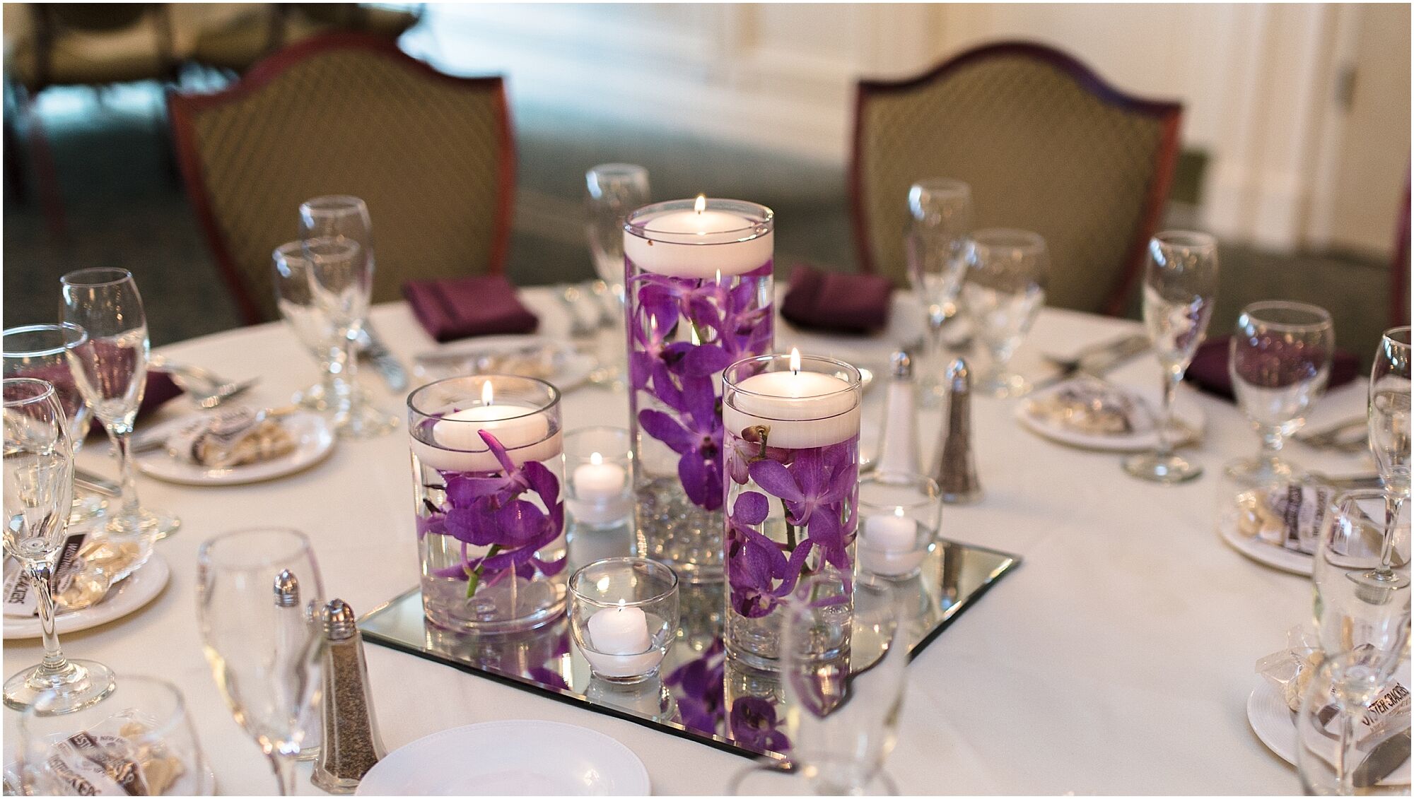 Modern Floating Candle and Mirror Centerpieces