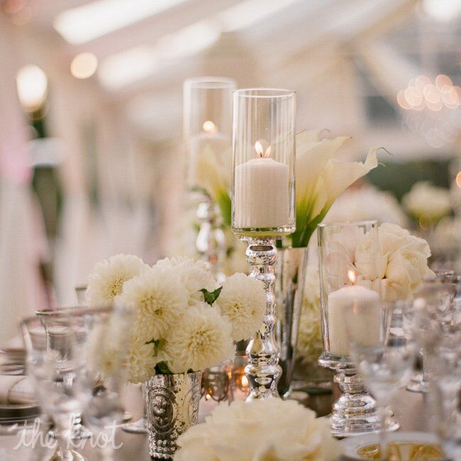 All-White Centerpieces