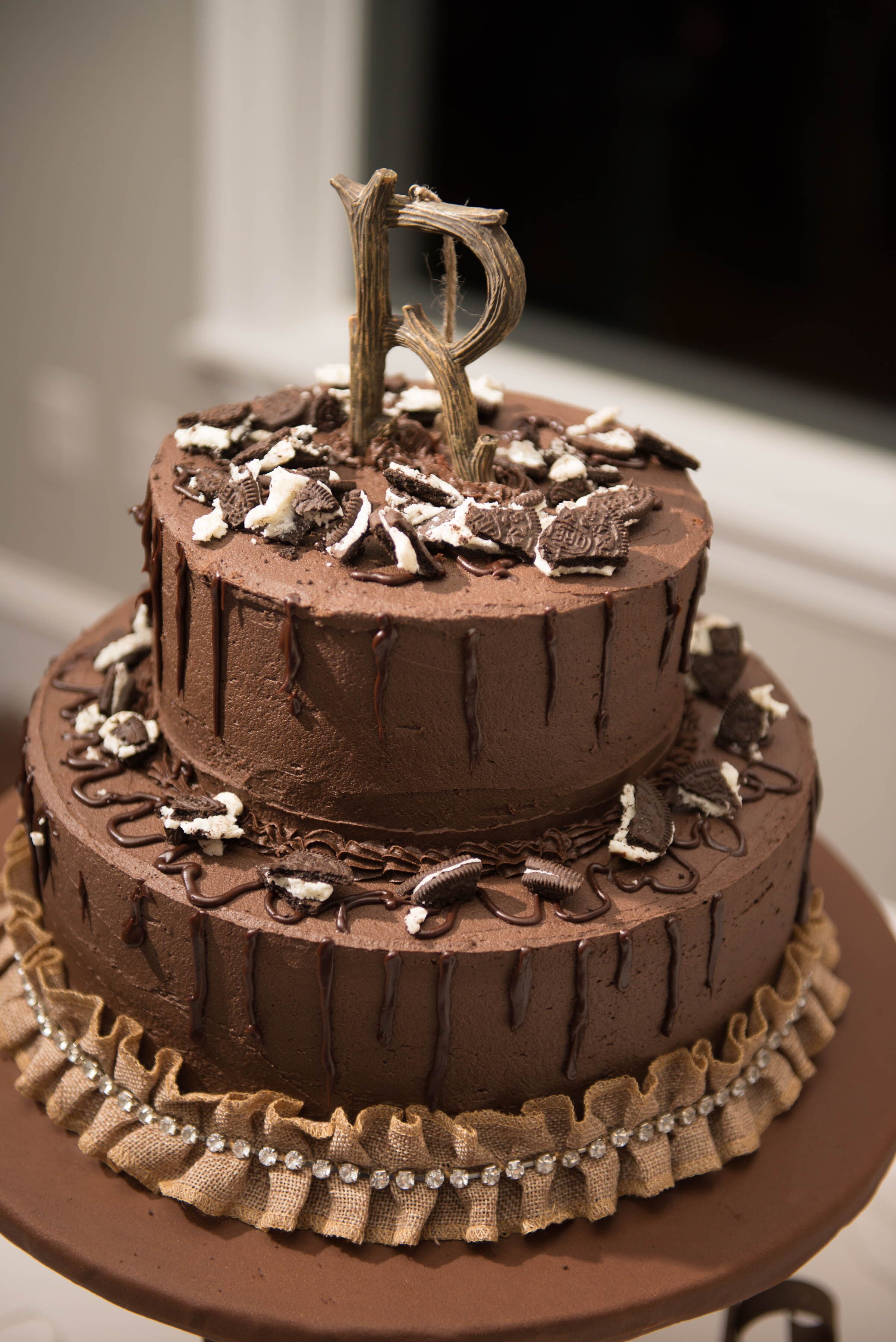 Rustic Chocolate Tiered Groom s  Cake 