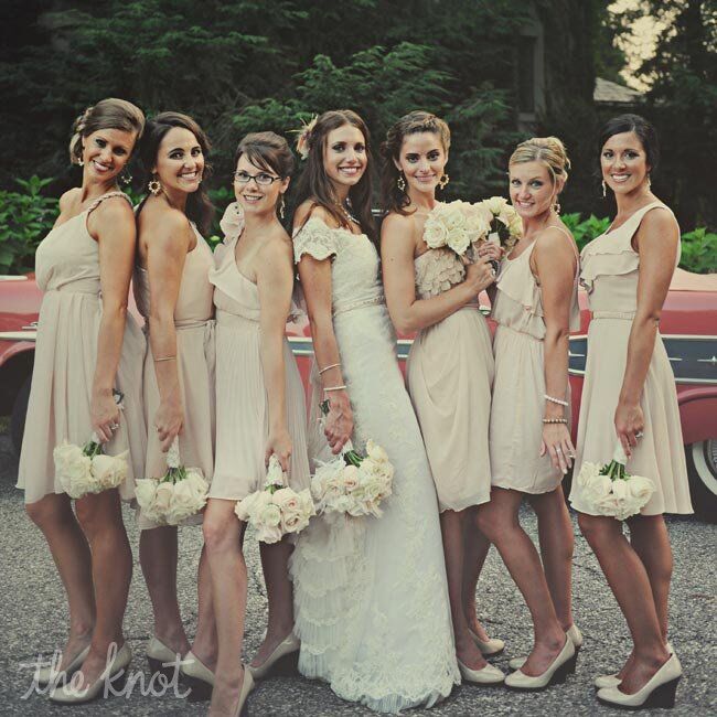 nude bridesmaid dresses