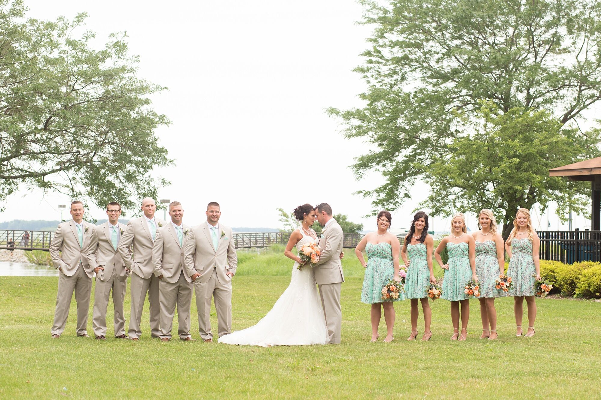 light blue bridesmaid dresses with groomsmen Elegant Sky Blue Bridesmaid Dresses for Your Wedding
