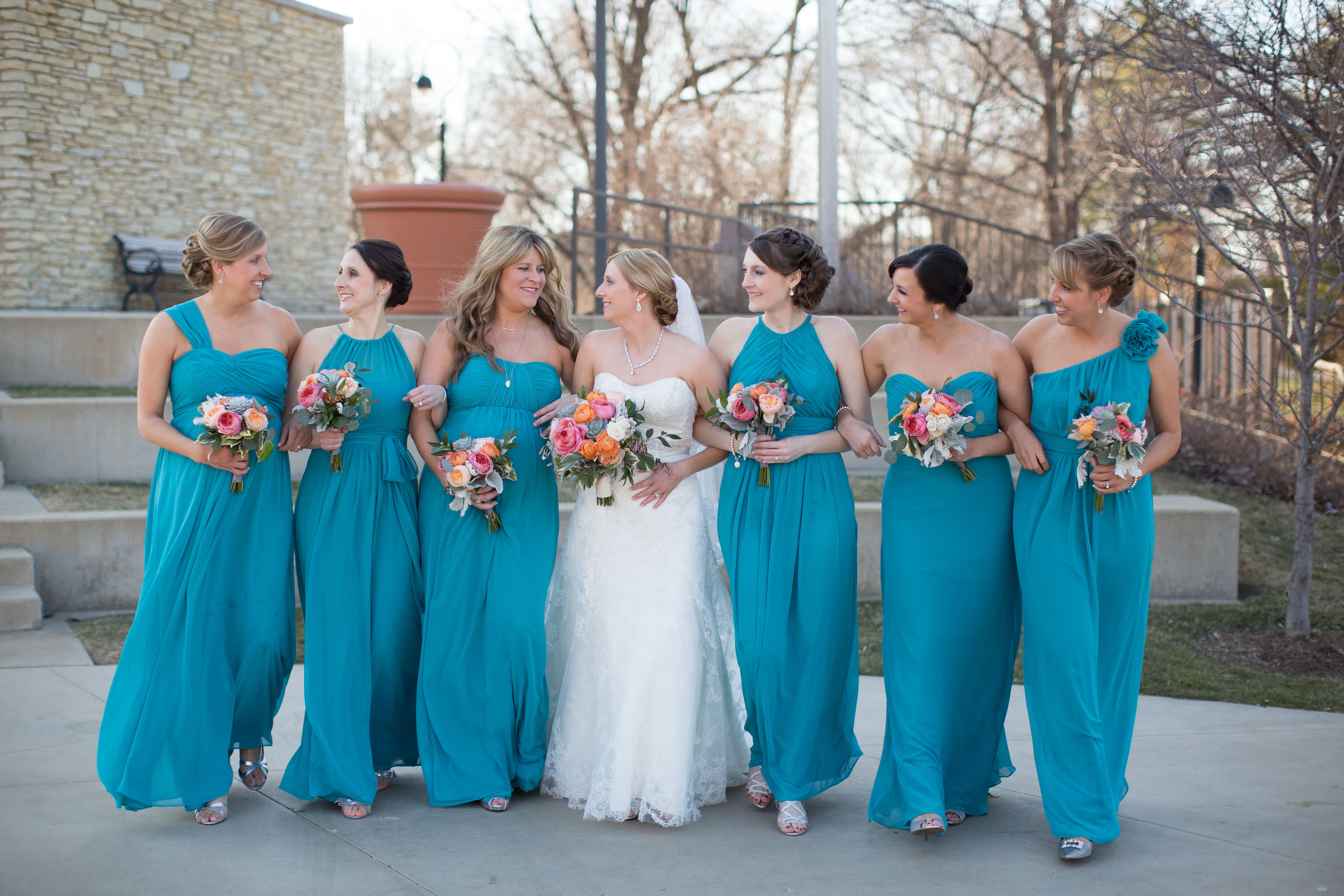 oasis colored bridesmaid dresses