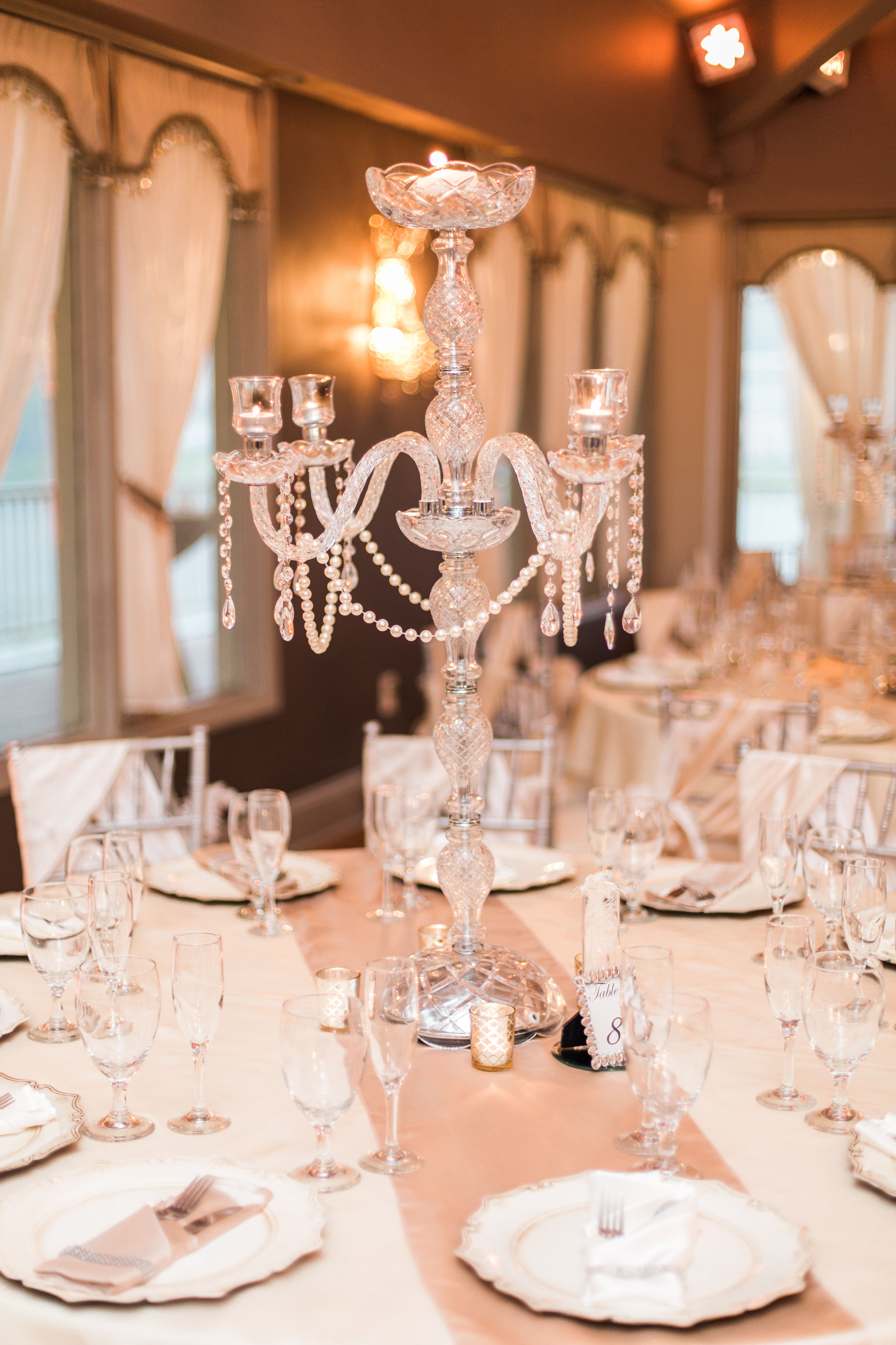 Art Deco-Inspired Crystal Candelabra Centerpiece