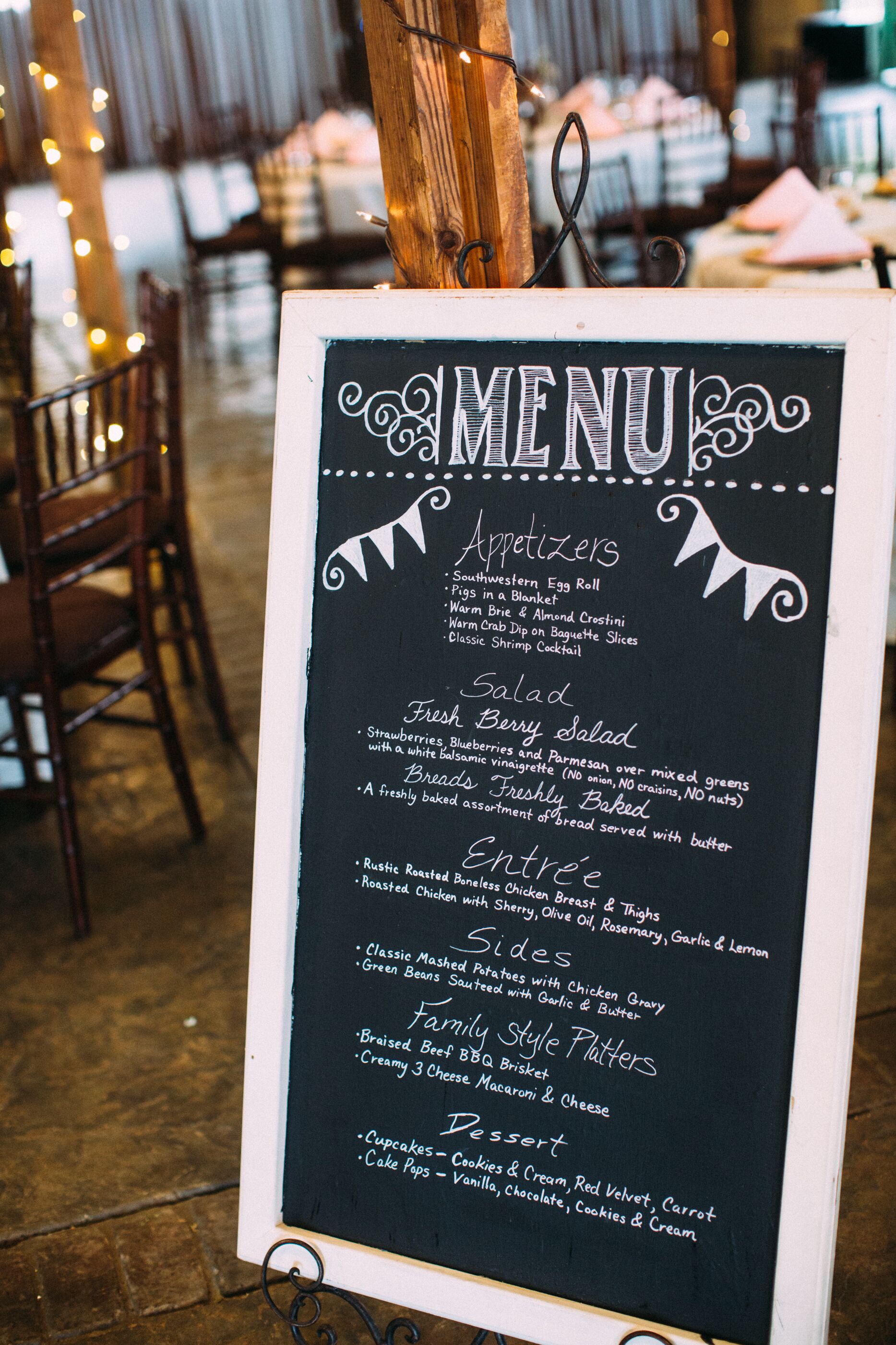 Festive Chalkboard Menu Sign