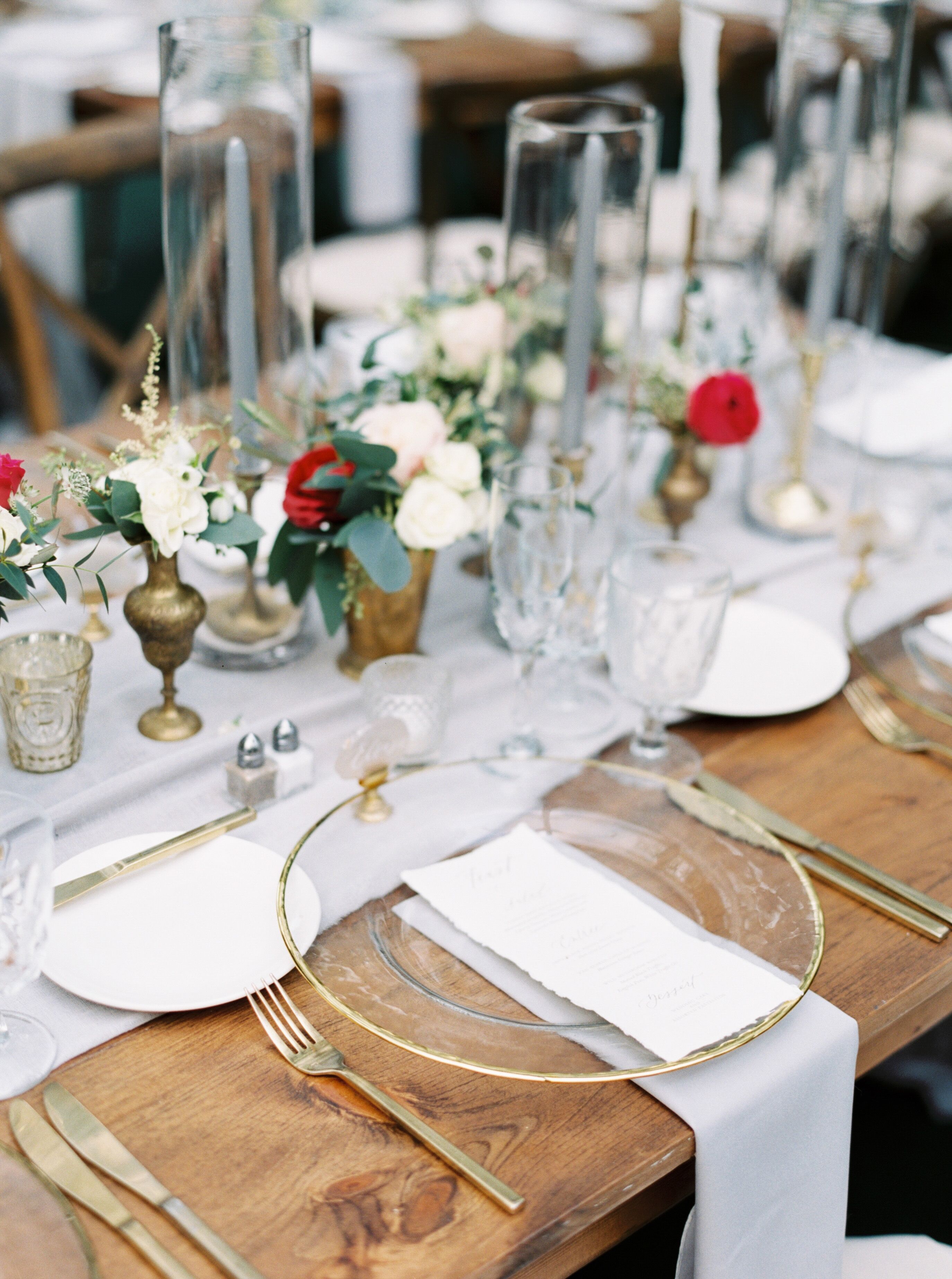 Gold Flatware and Gold-Rimmed Chargers