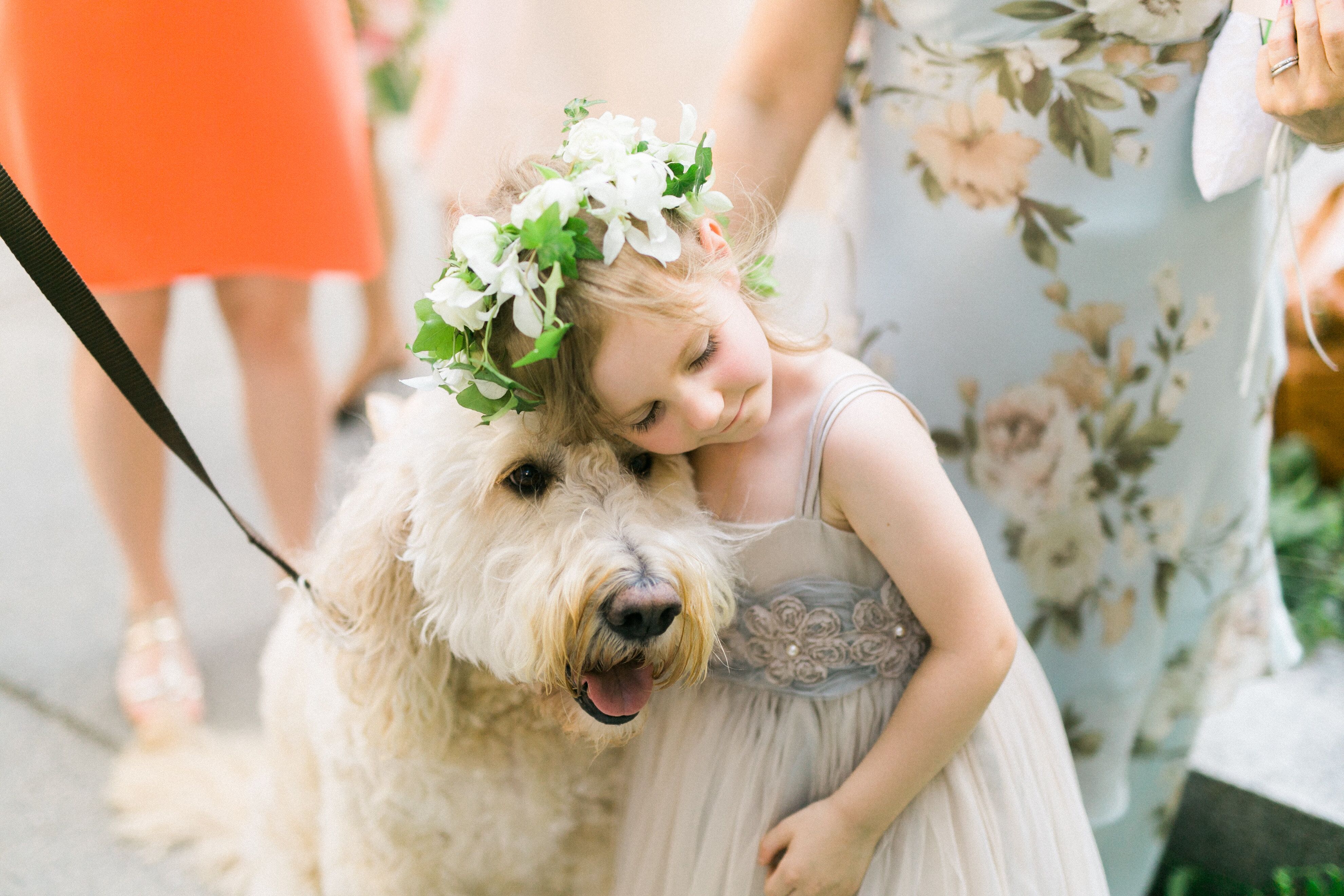 Flower Girl With Dog