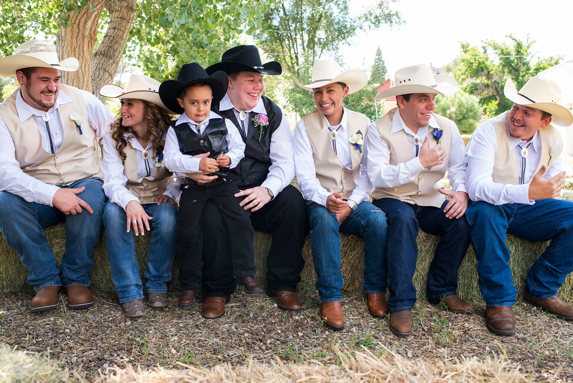 Casual Cowboy-Inspired Wedding Party Attire