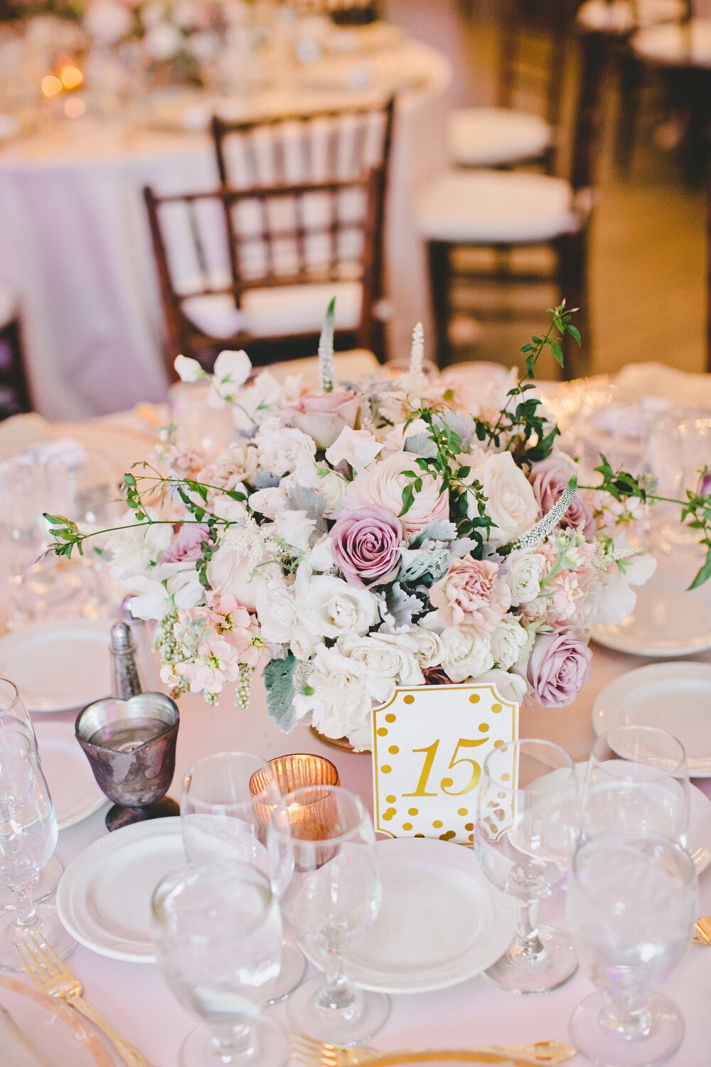 Gold and White Table Number