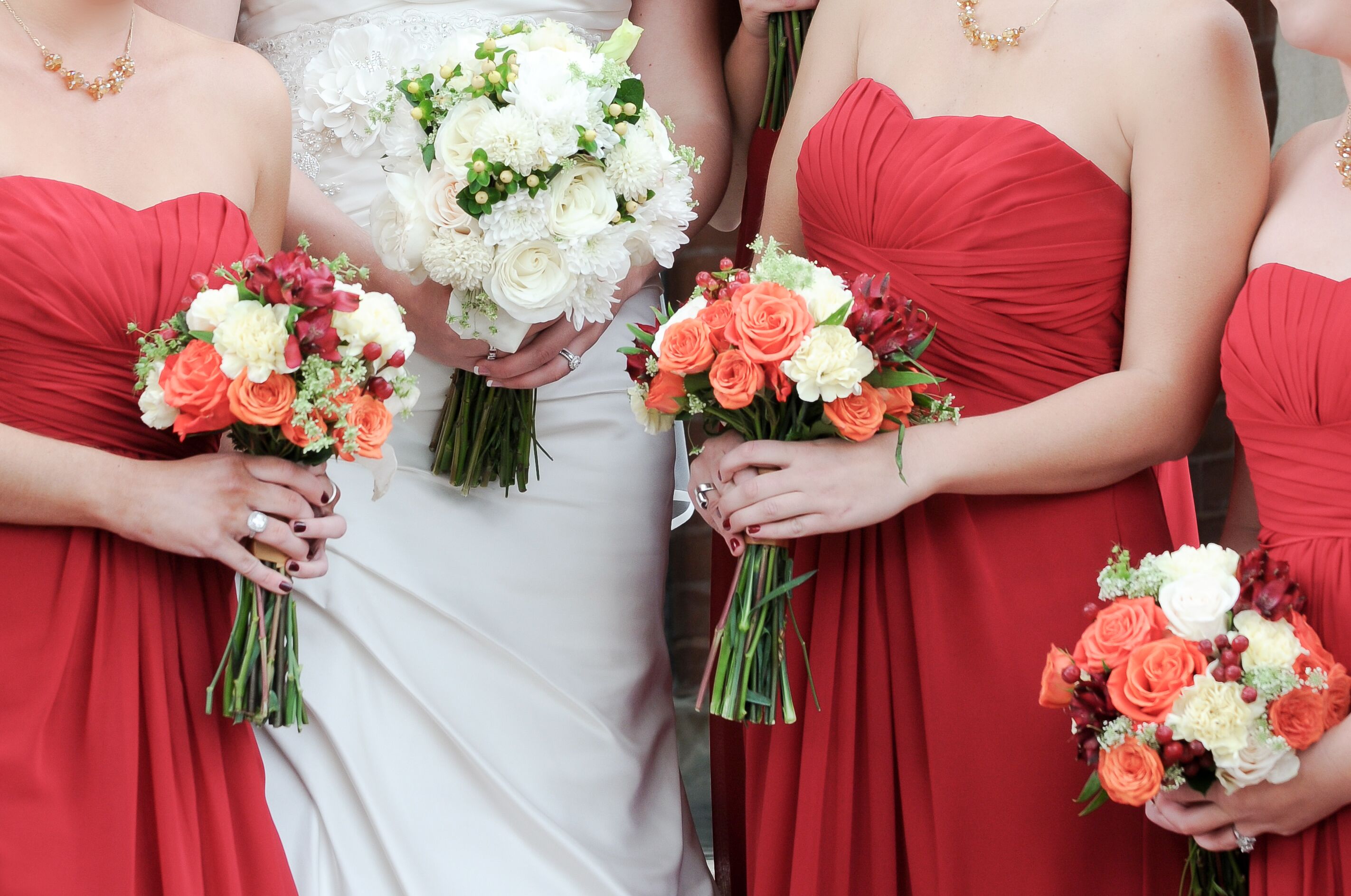 Bouquet with 2025 red dress