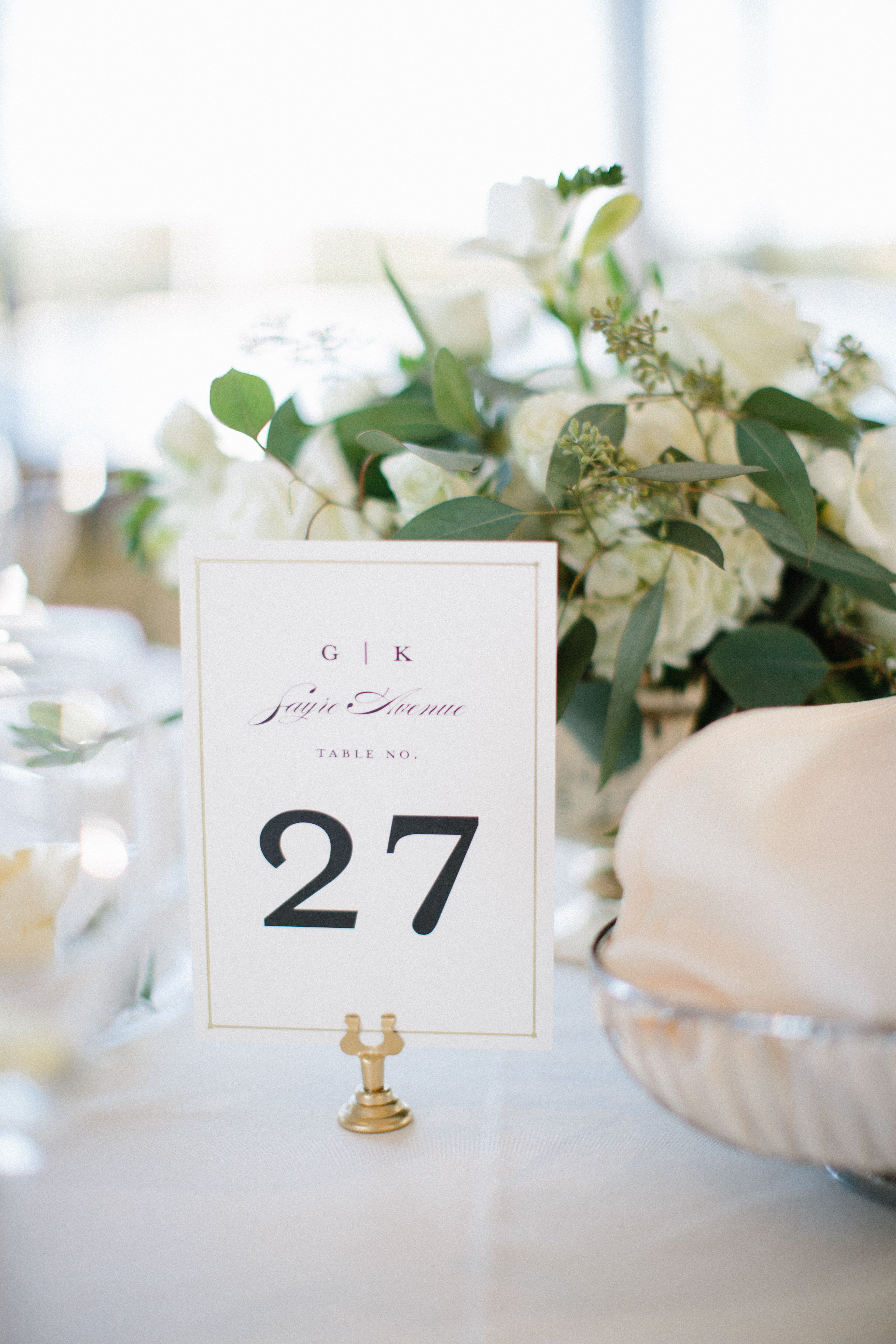 Classic Monogrammed Table Numbers