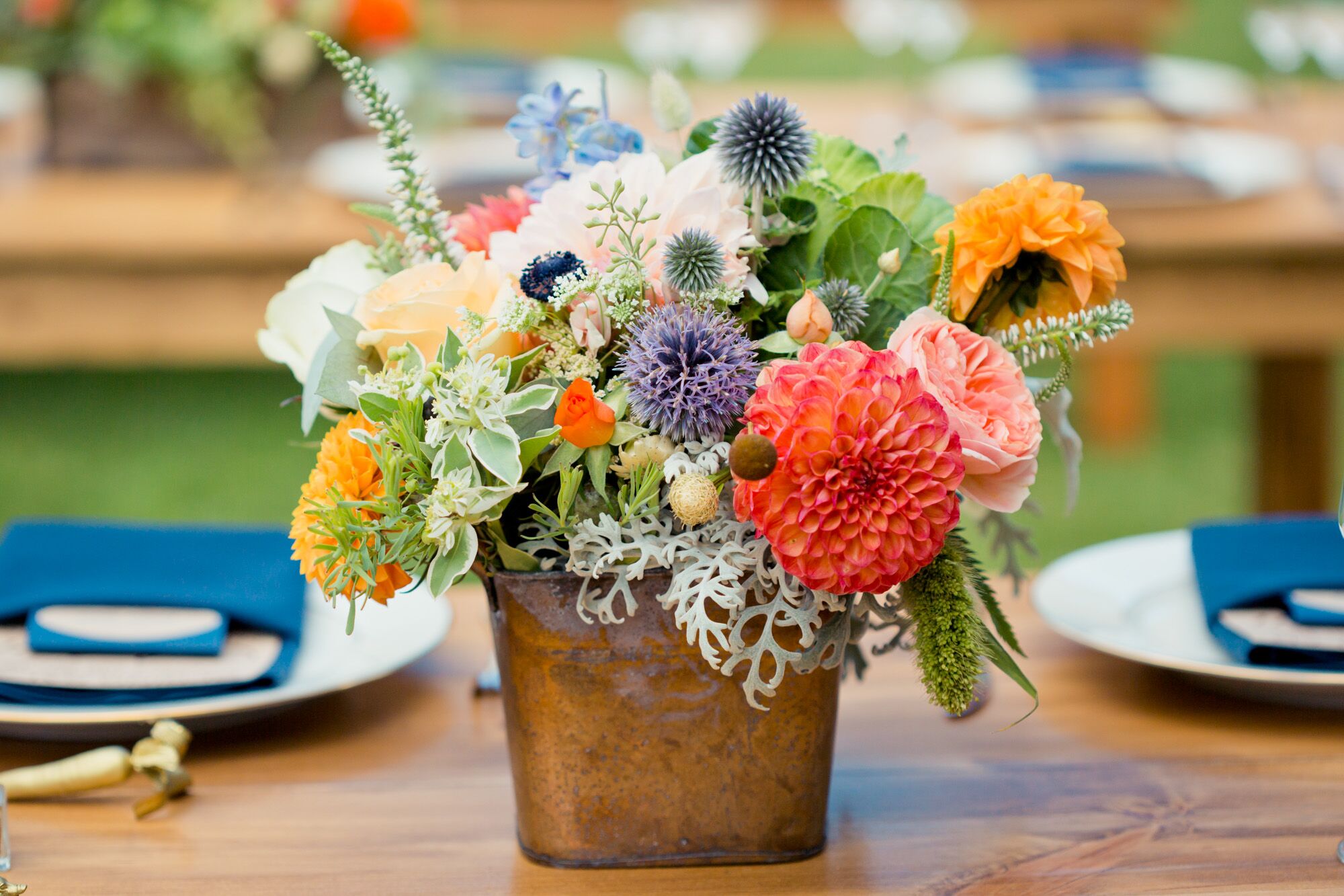 Colorful Wildflower Table Centerpieces