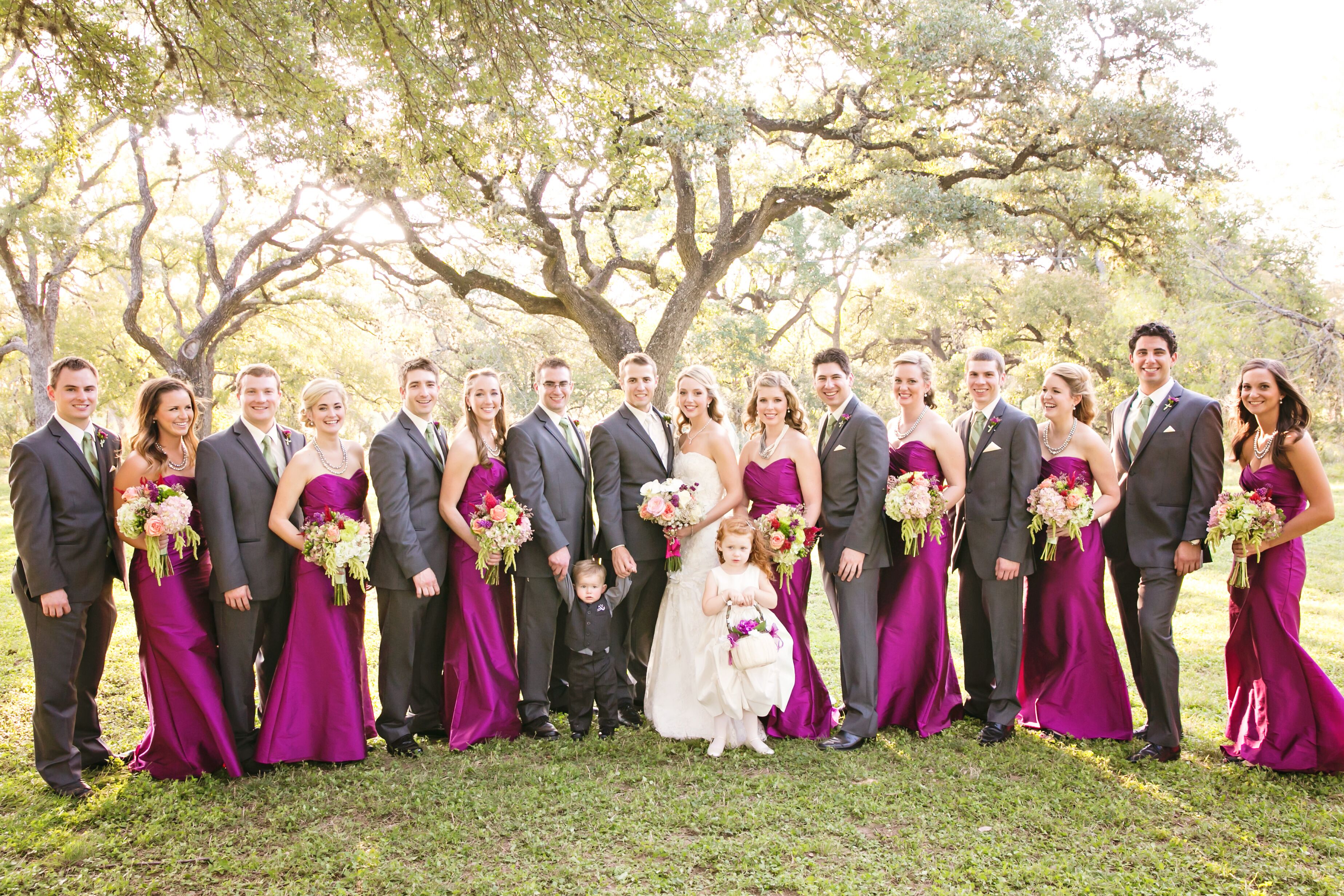 Long Fuchsia Bridesmaid Dresses