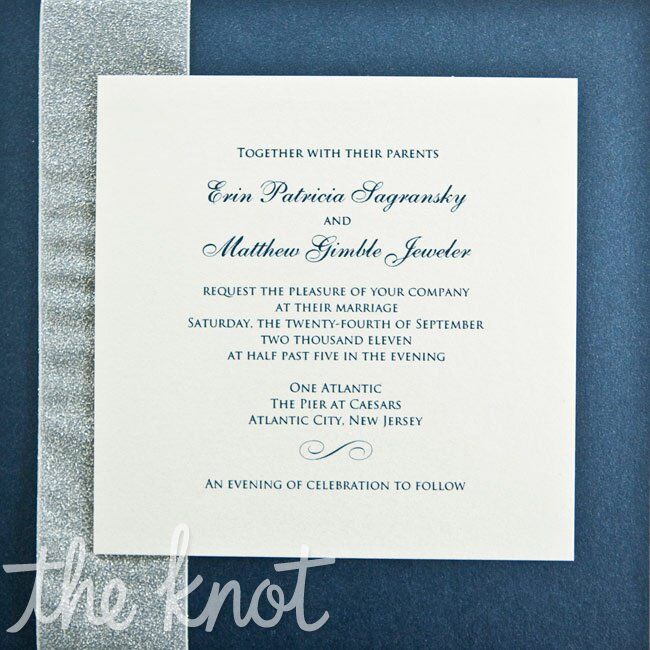 White and Blue Invitations