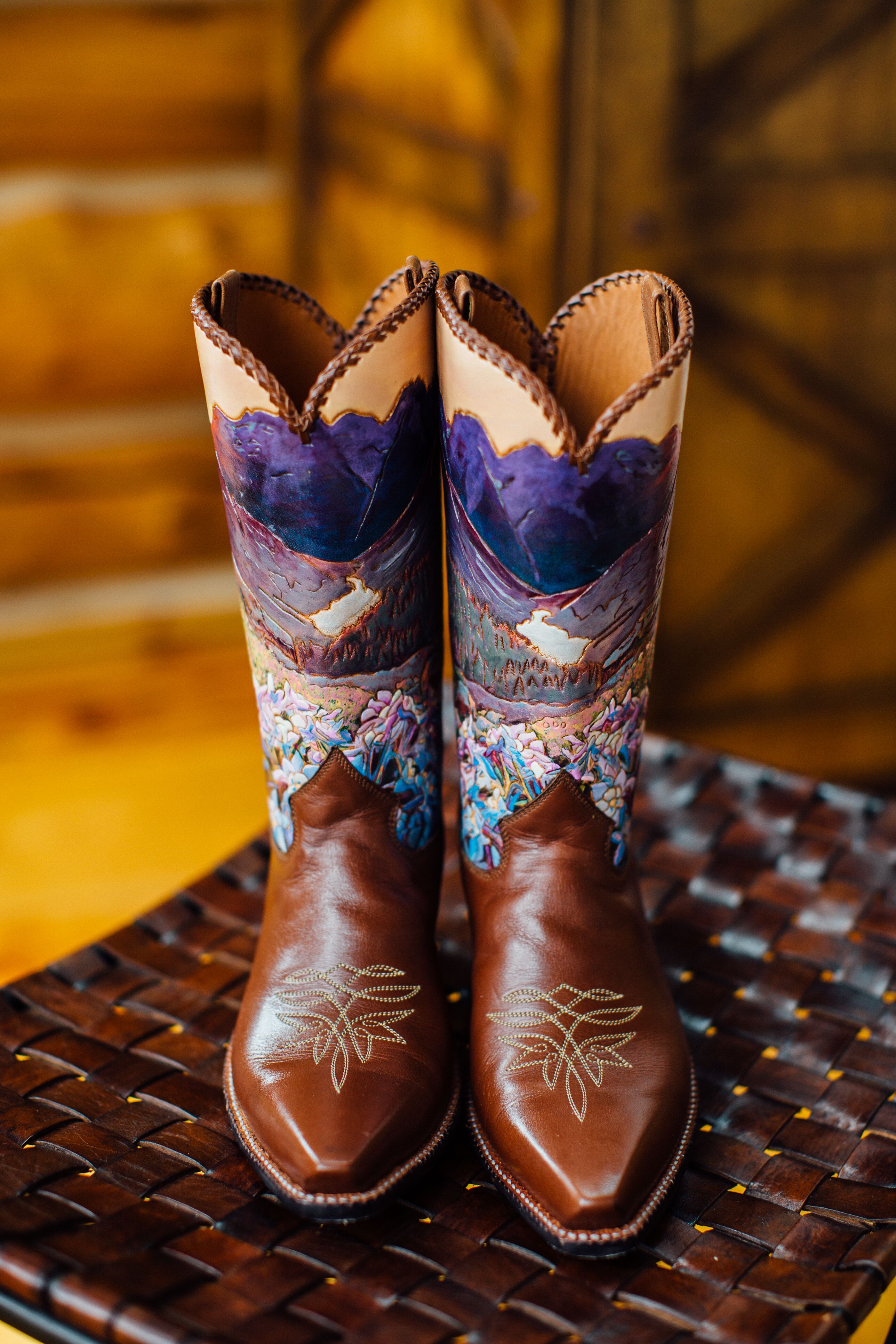 Gorgeous One of a kind Hand Painted Personalized designs on boots