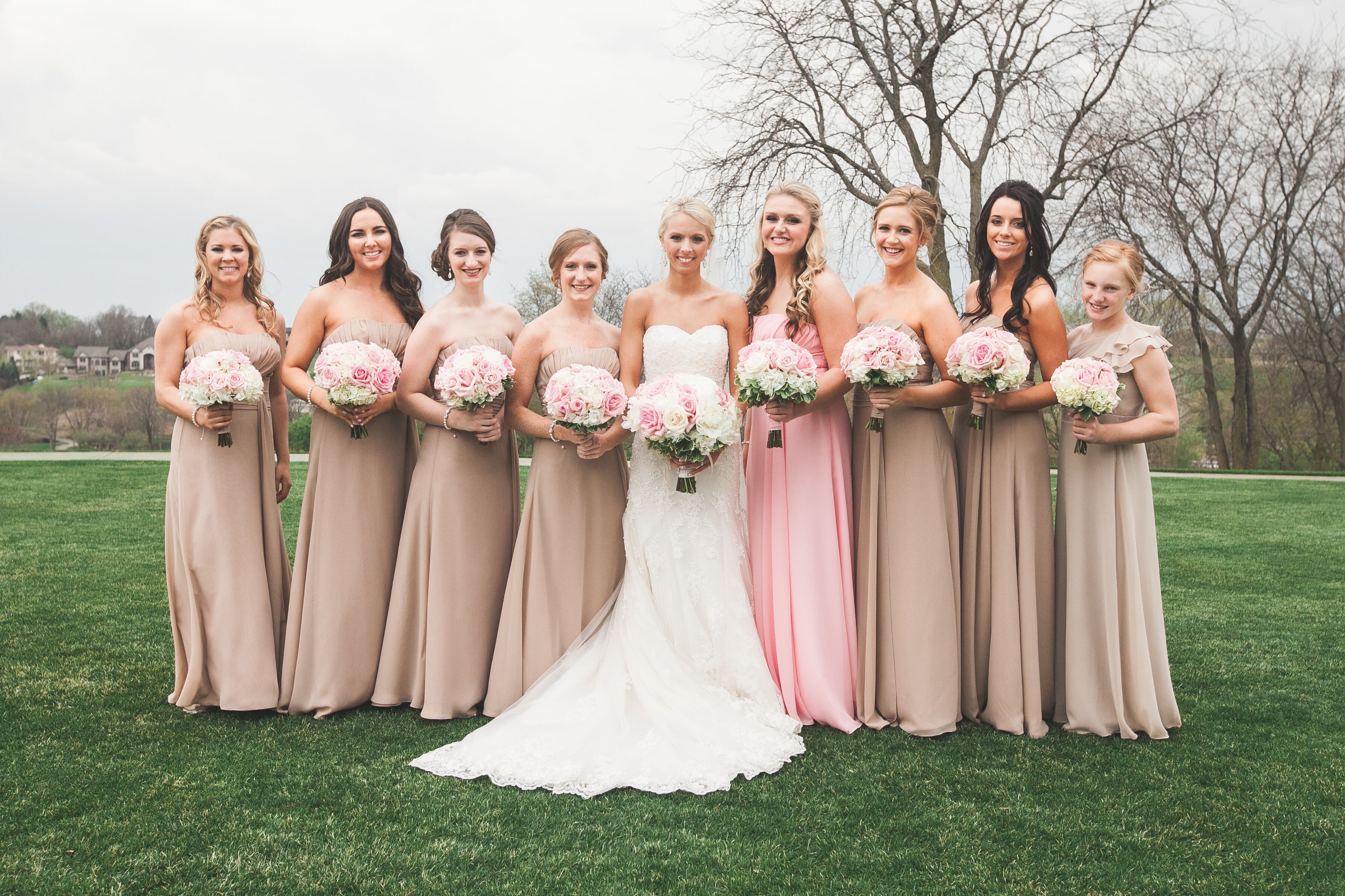 pink champagne bridesmaid dress