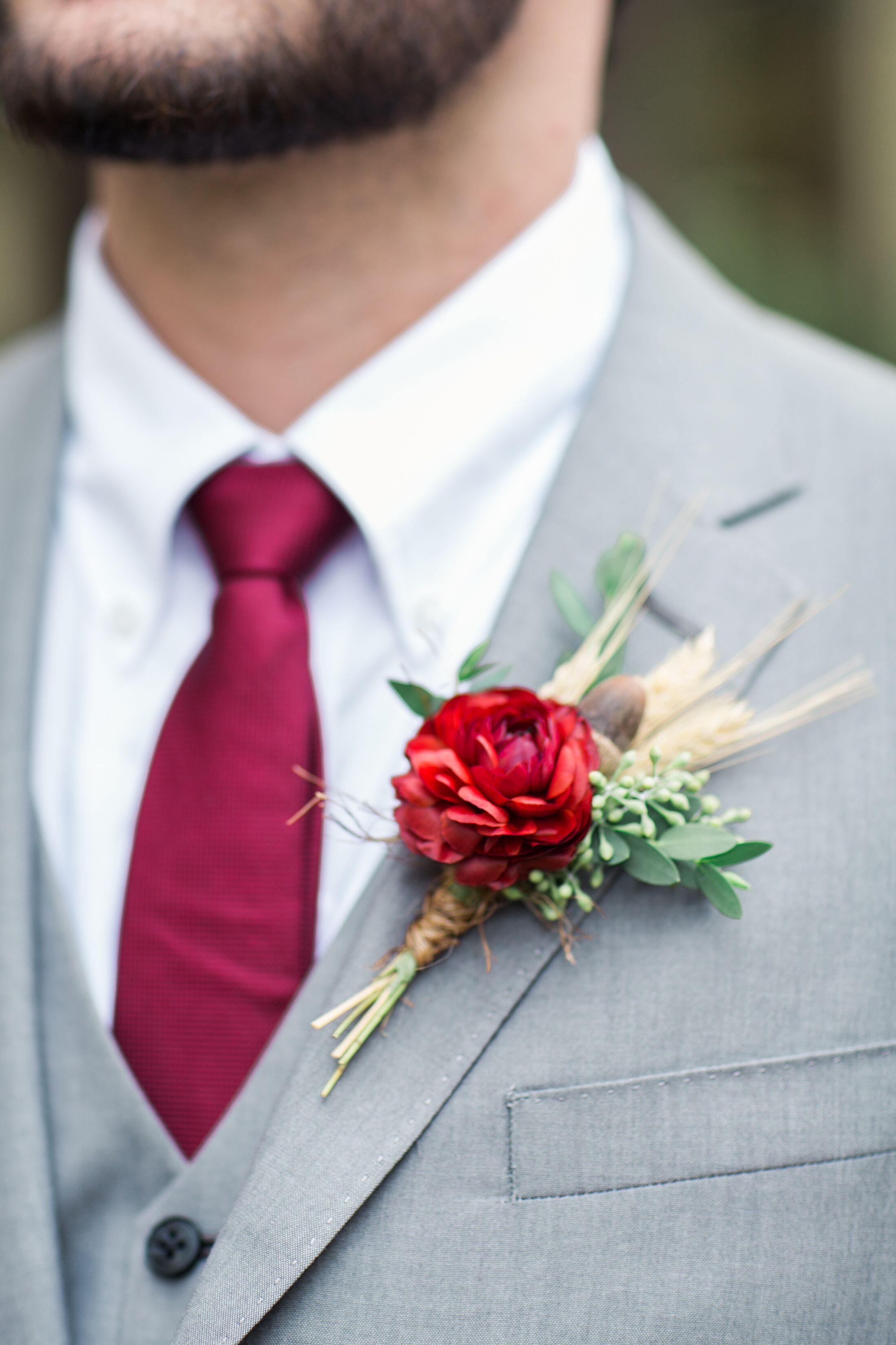 boutonniere wheat ranunculus