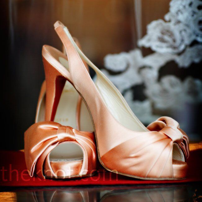 Peach heels for wedding best sale