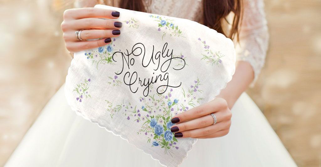 only pretty crying thank you gift gift for bride to be maid of honor bridesmaid gifts from groom personalized handkerchief print