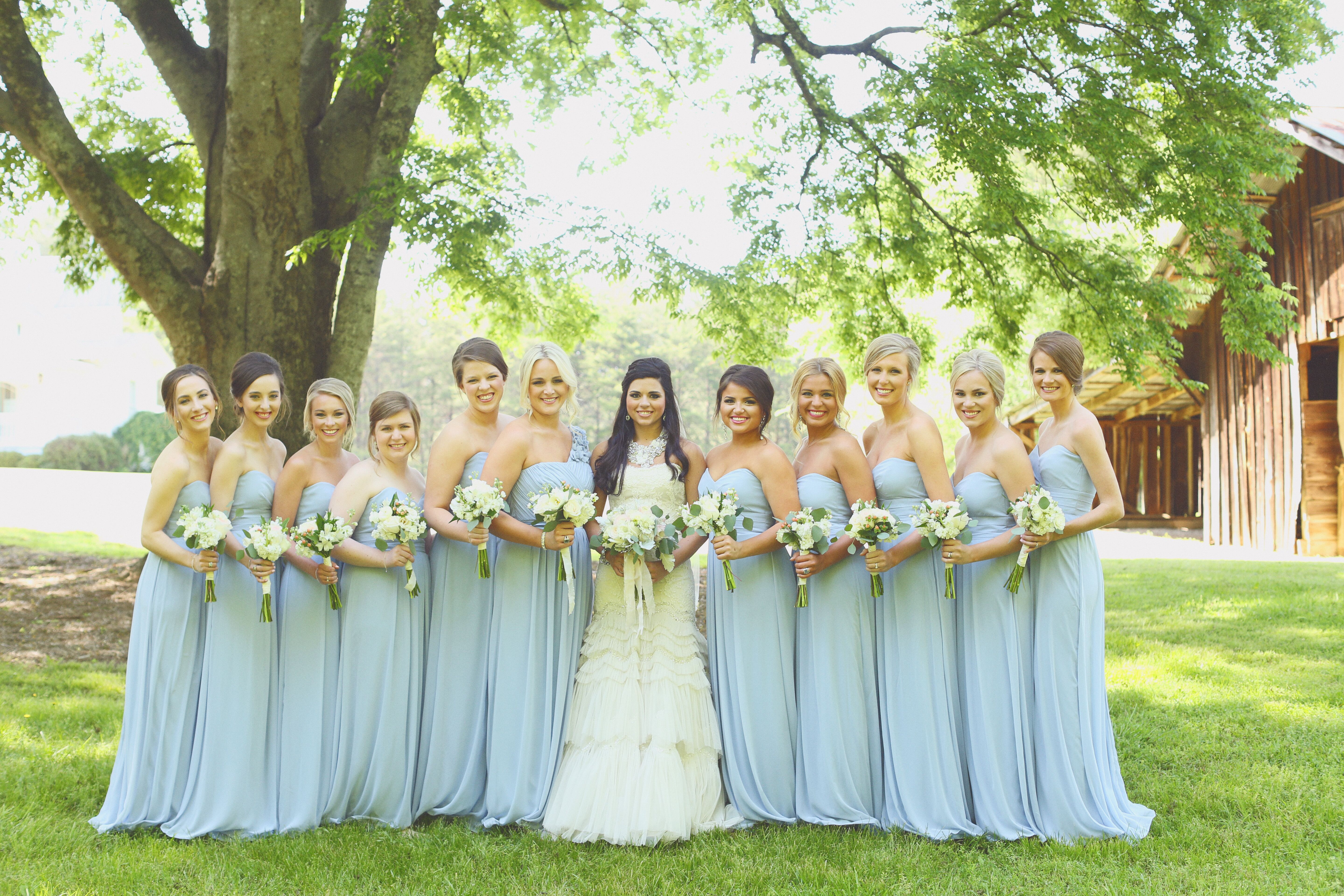 Pastel hot sale blue bridesmaid