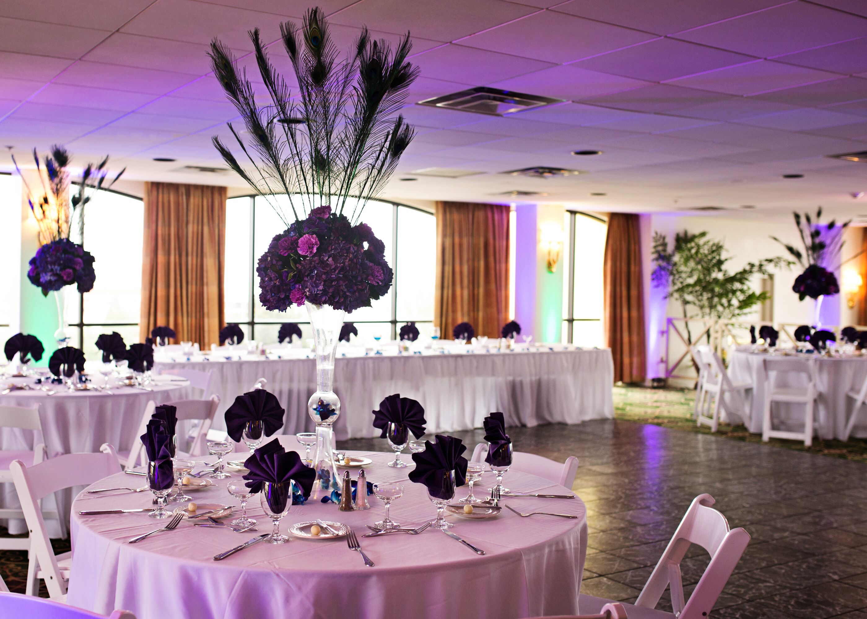 Purple Accent Lighting at Reception