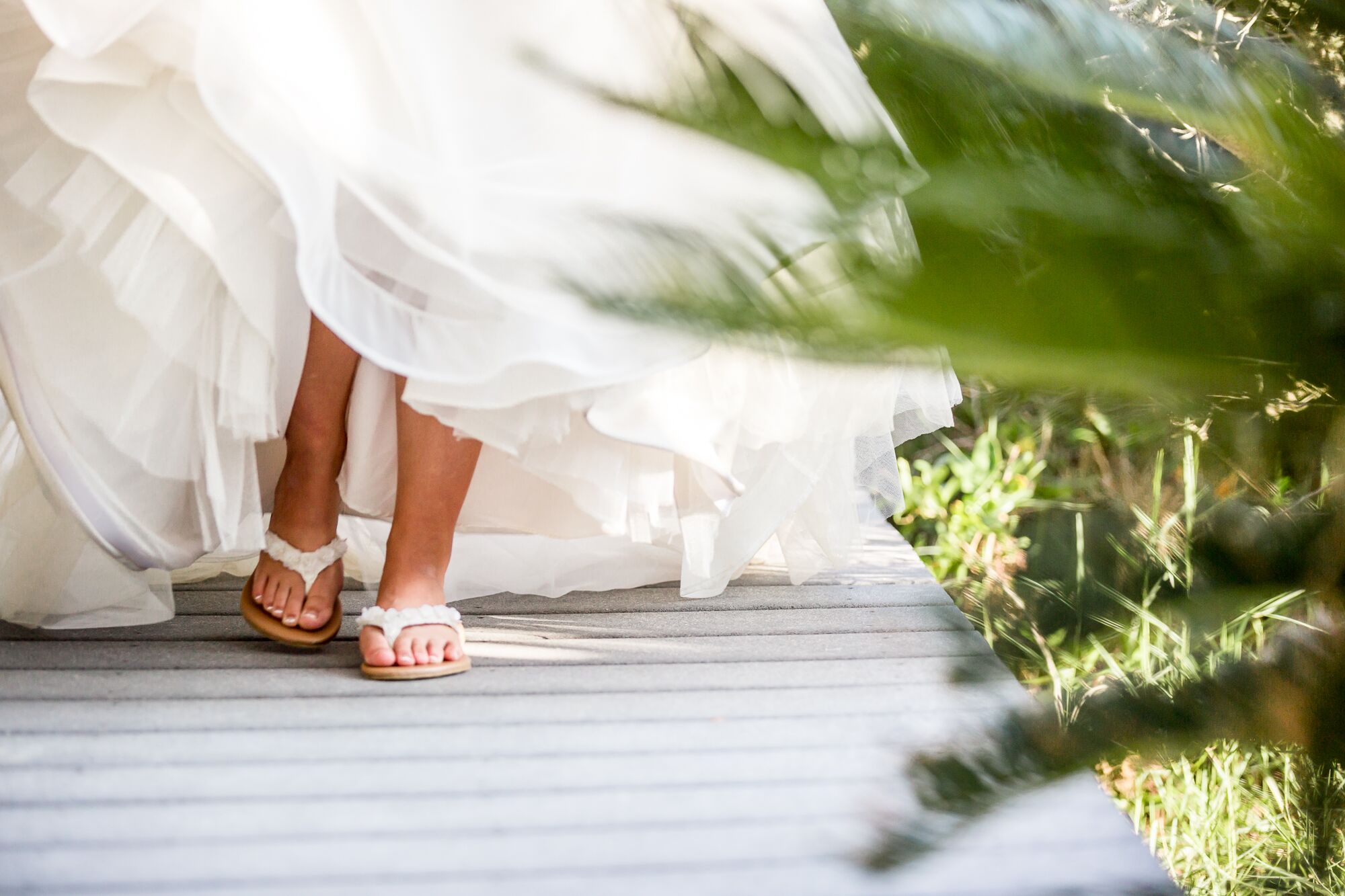 White Flip-Flop Wedding Shoes