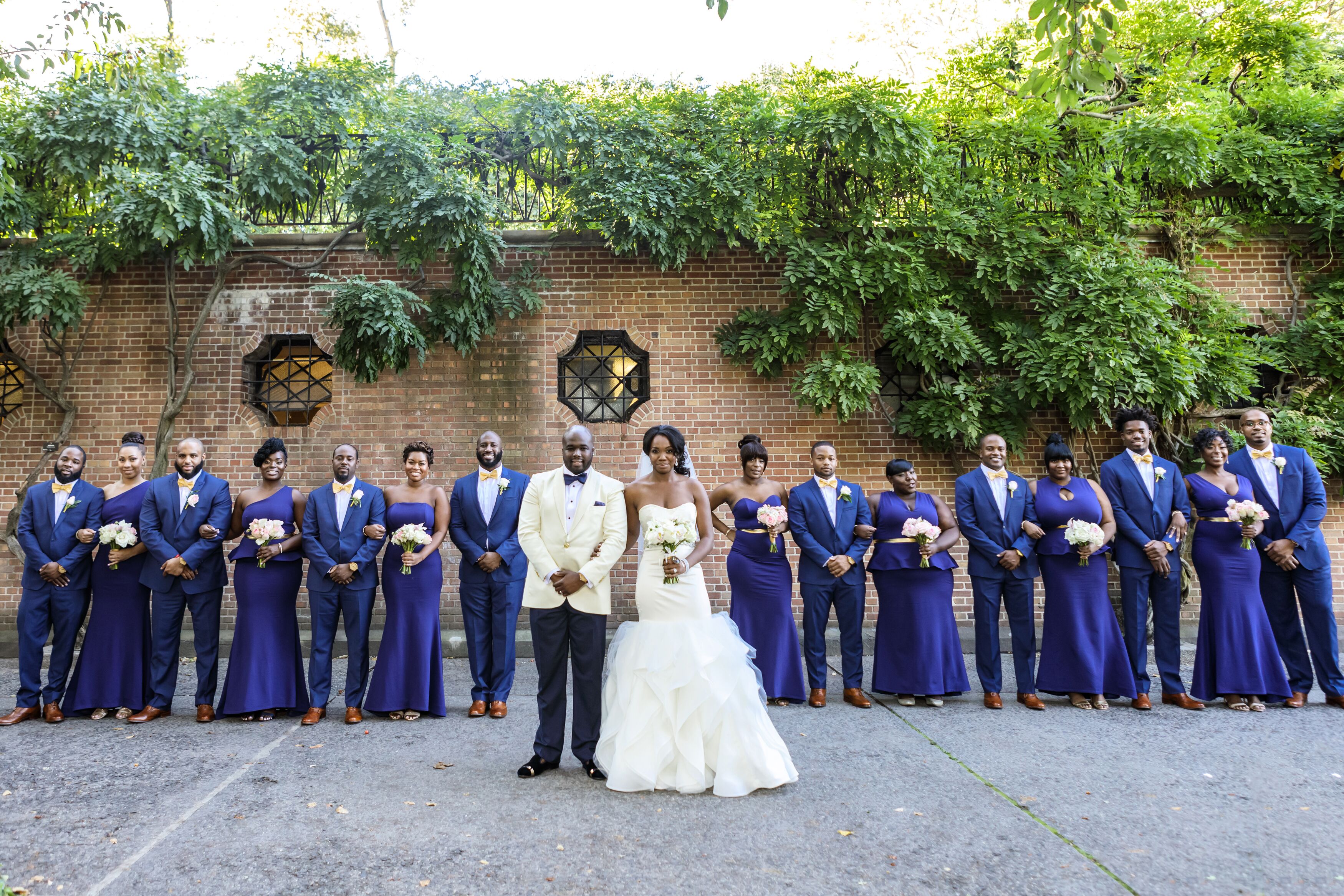 African-American Wedding Party in Royal Blue Attire