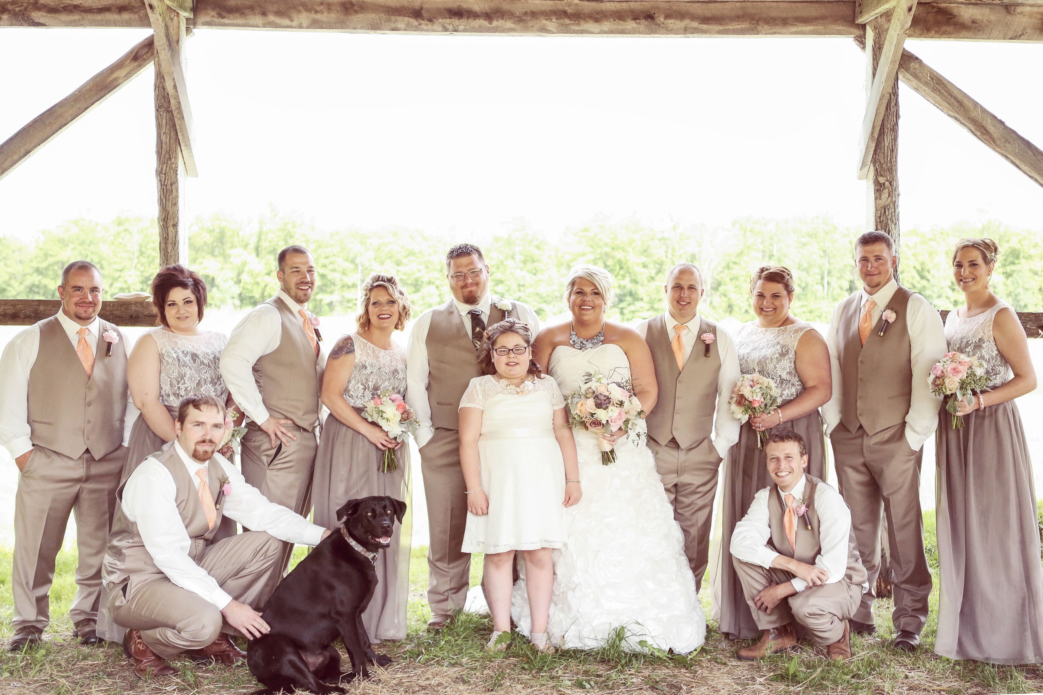 taupe bridal party